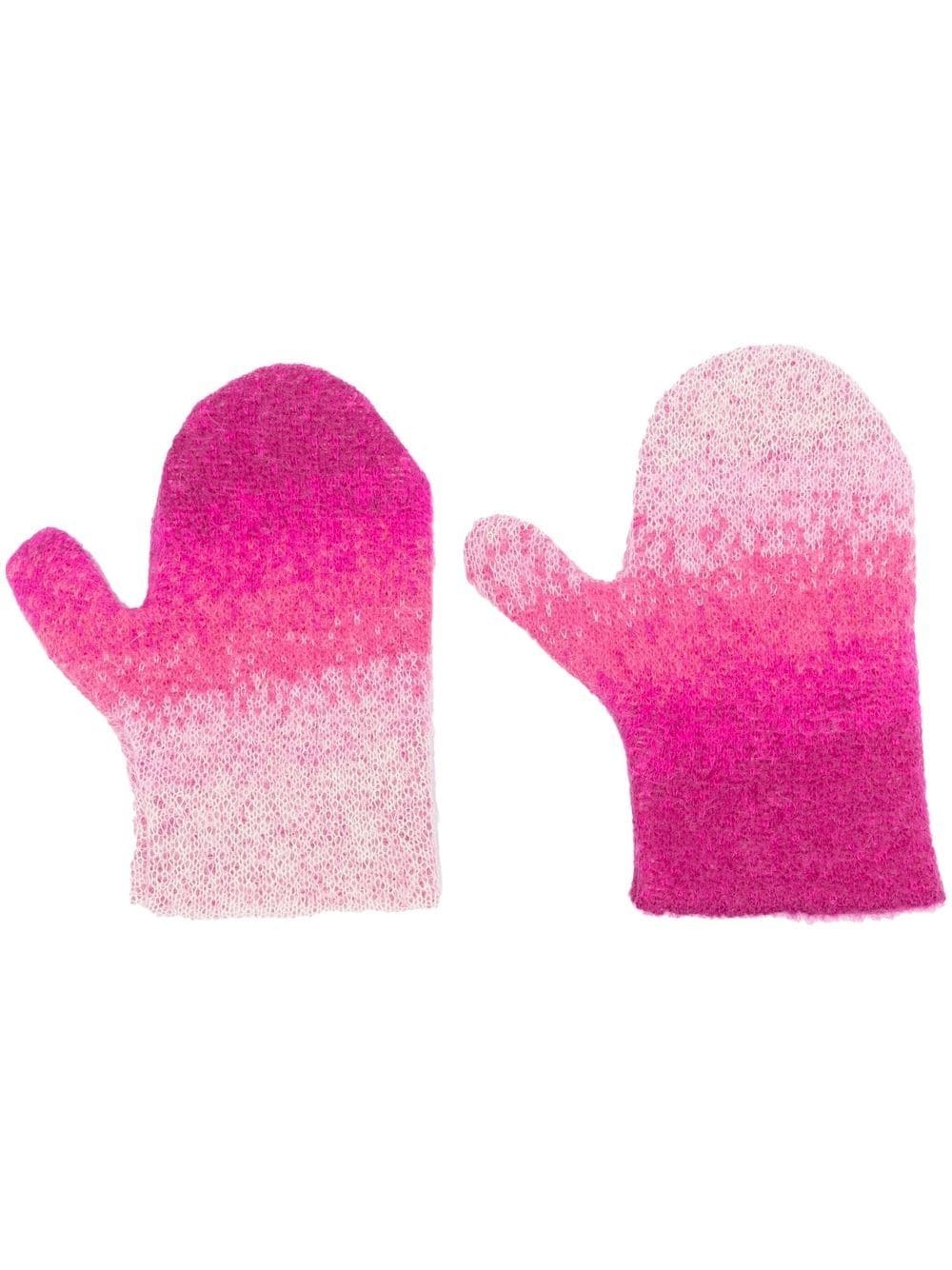 ombré-effect knitted mittens - 1