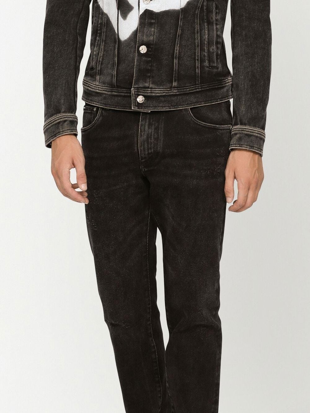 graffiti-print logo jeans - 5