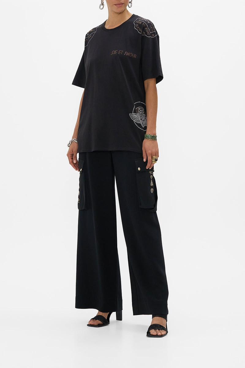 CAMILLA OVERSIZED BAND TEE - BLACK outlook