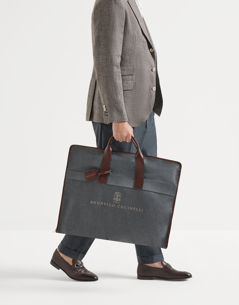 Techno fabric and calfskin suit holder 4