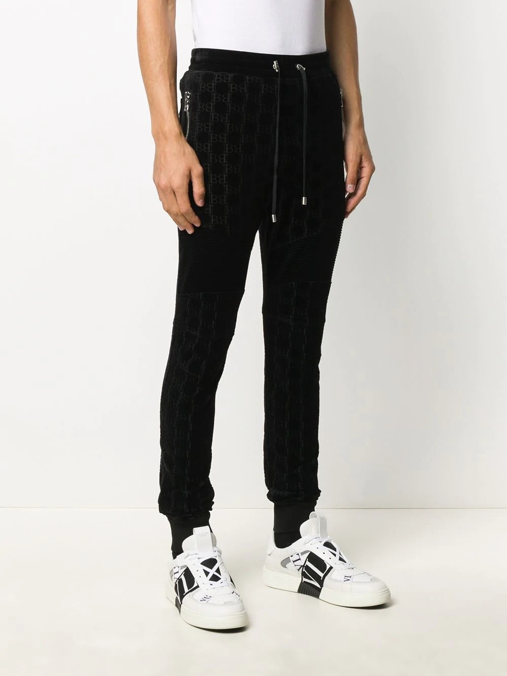 monogram skinny track pants - 3