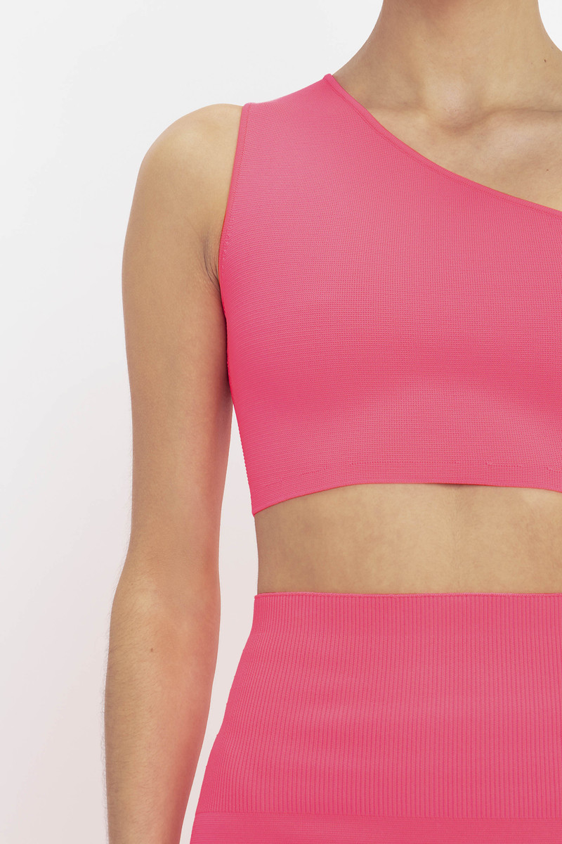 VB Body One Shoulder Crop Top In Pink 6