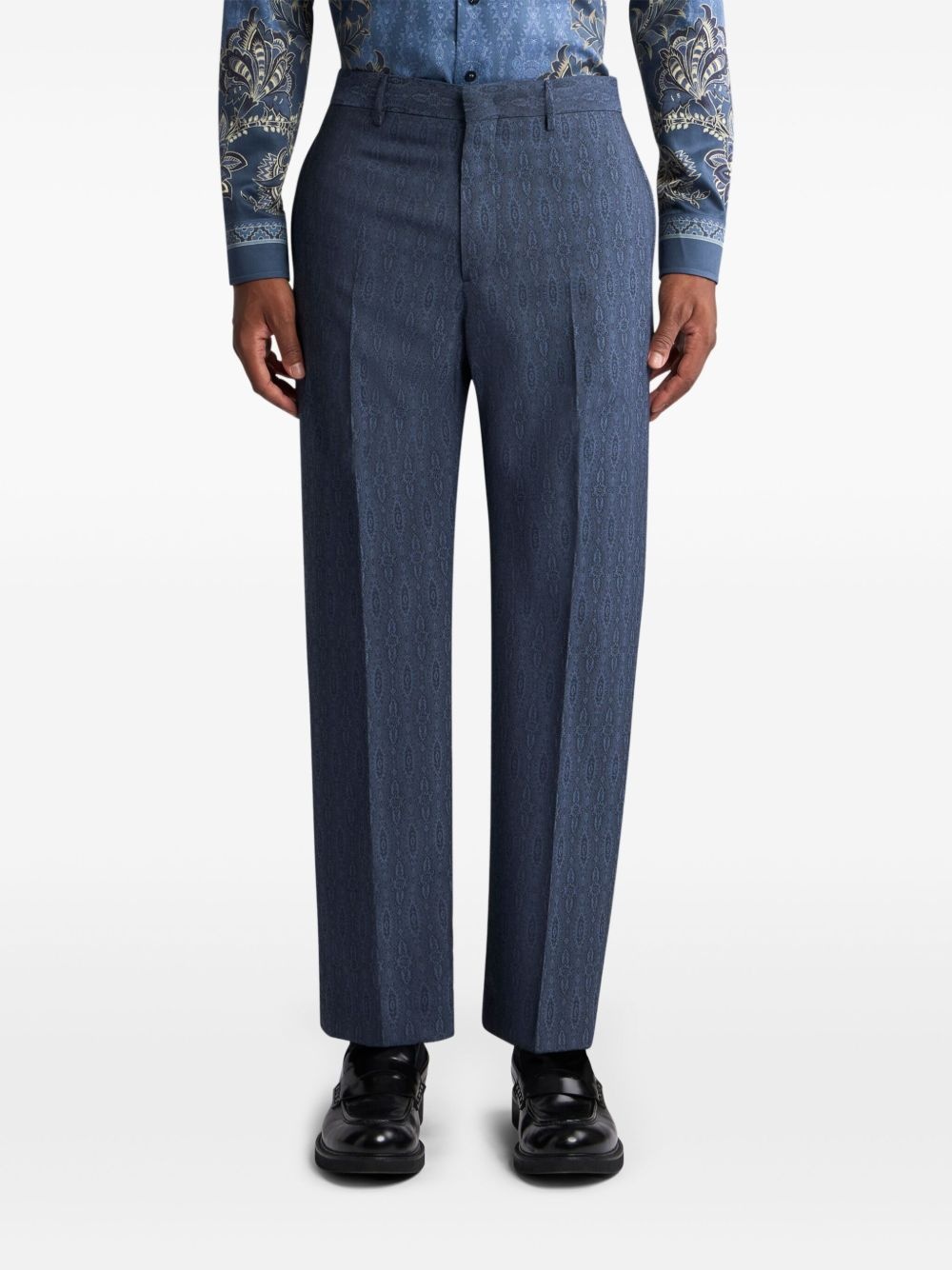 jacquard wool trousers - 3