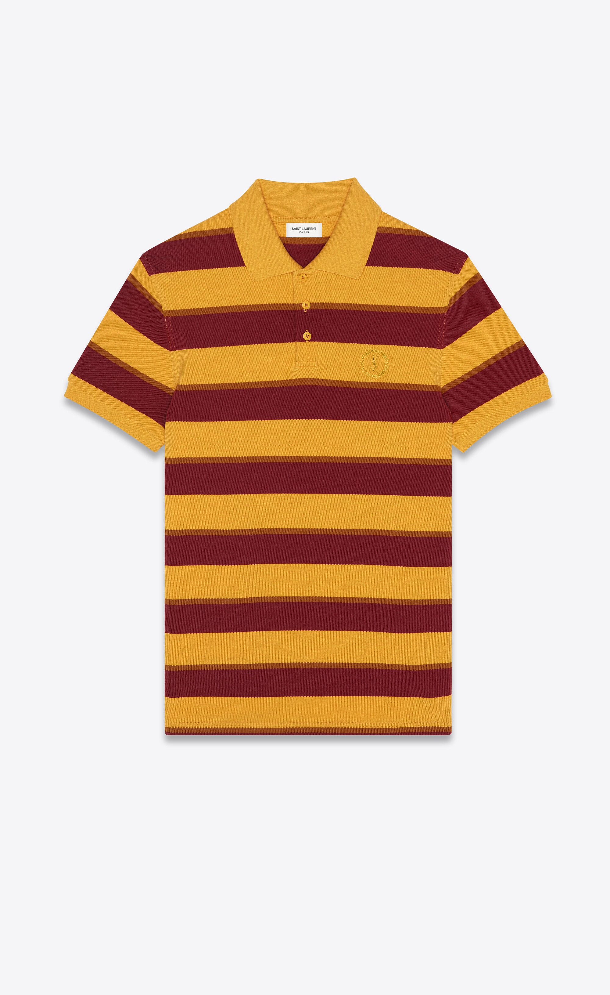 monogram polo shirt in striped cotton piqué - 1