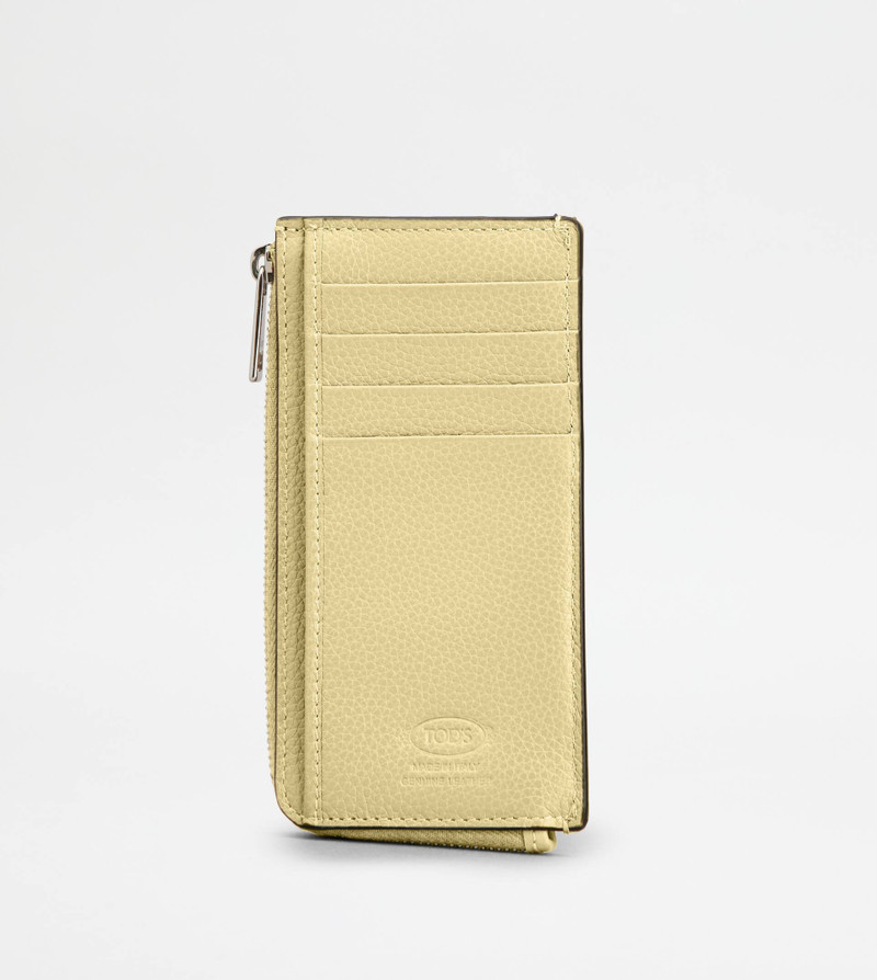 CARD HOLDER IN LEATHER - YELLOW 2