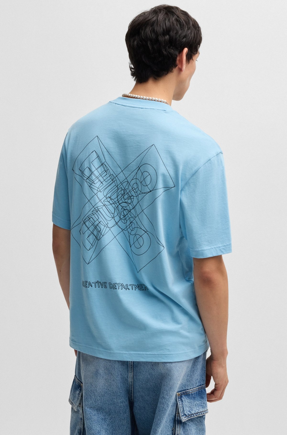 REGULAR-FIT T-SHIRT IN COTTON WITH GRAPHIC LOGOS - 5