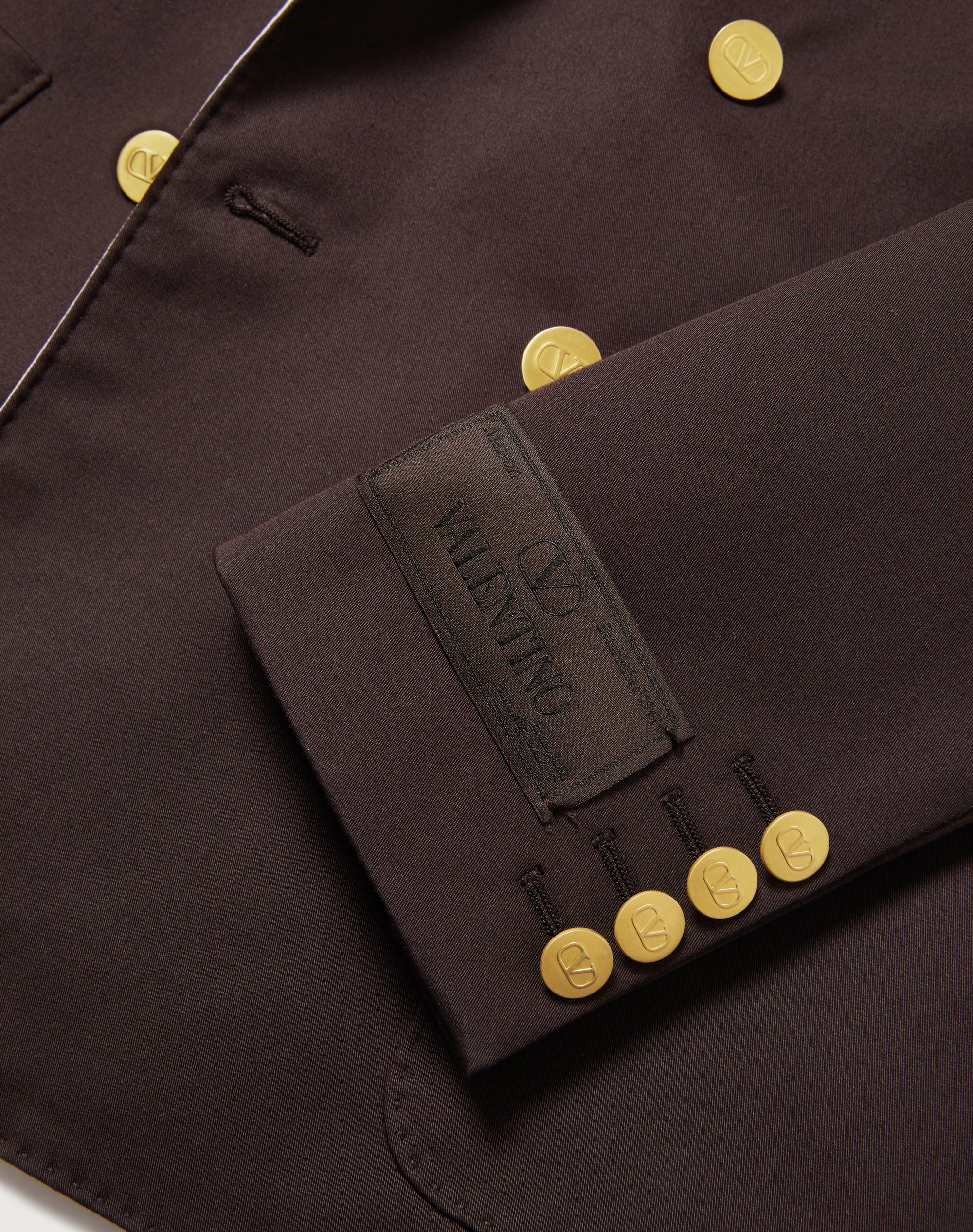DOUBLE-BREASTED JACKET IN STRETCH COTTON - 3