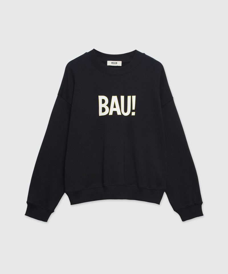 Black organic cotton sweatshirt with "WOW!" quotes 1