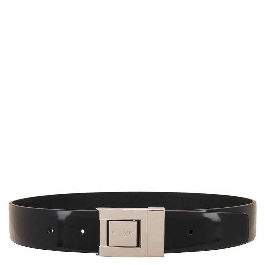 Saint Laurent Brushed Leather Buckle Belt - 1
