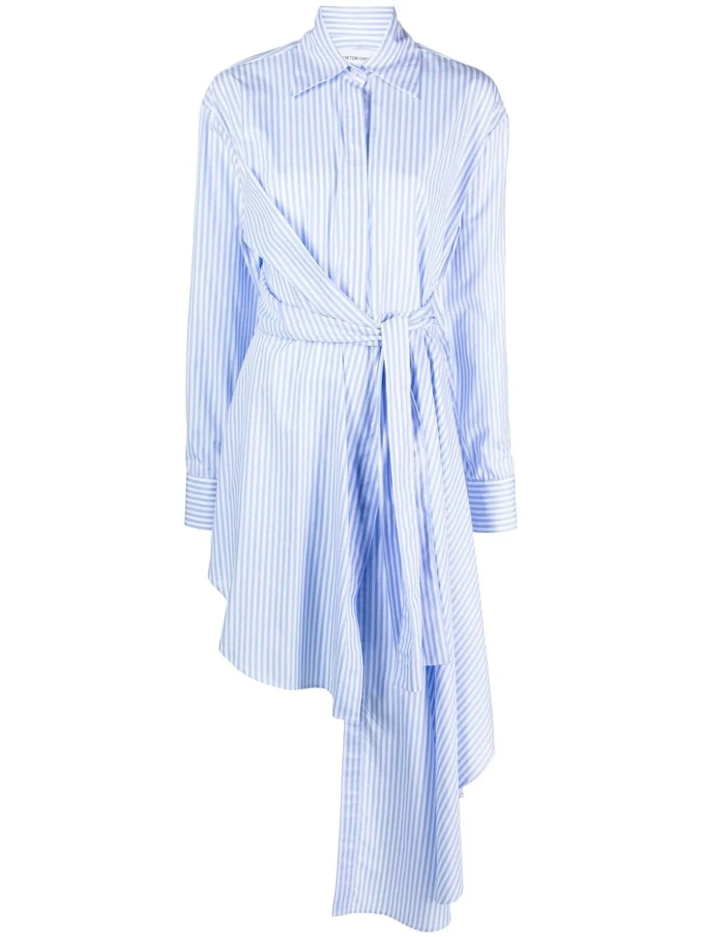 draped asymmetric shirtdress - 1