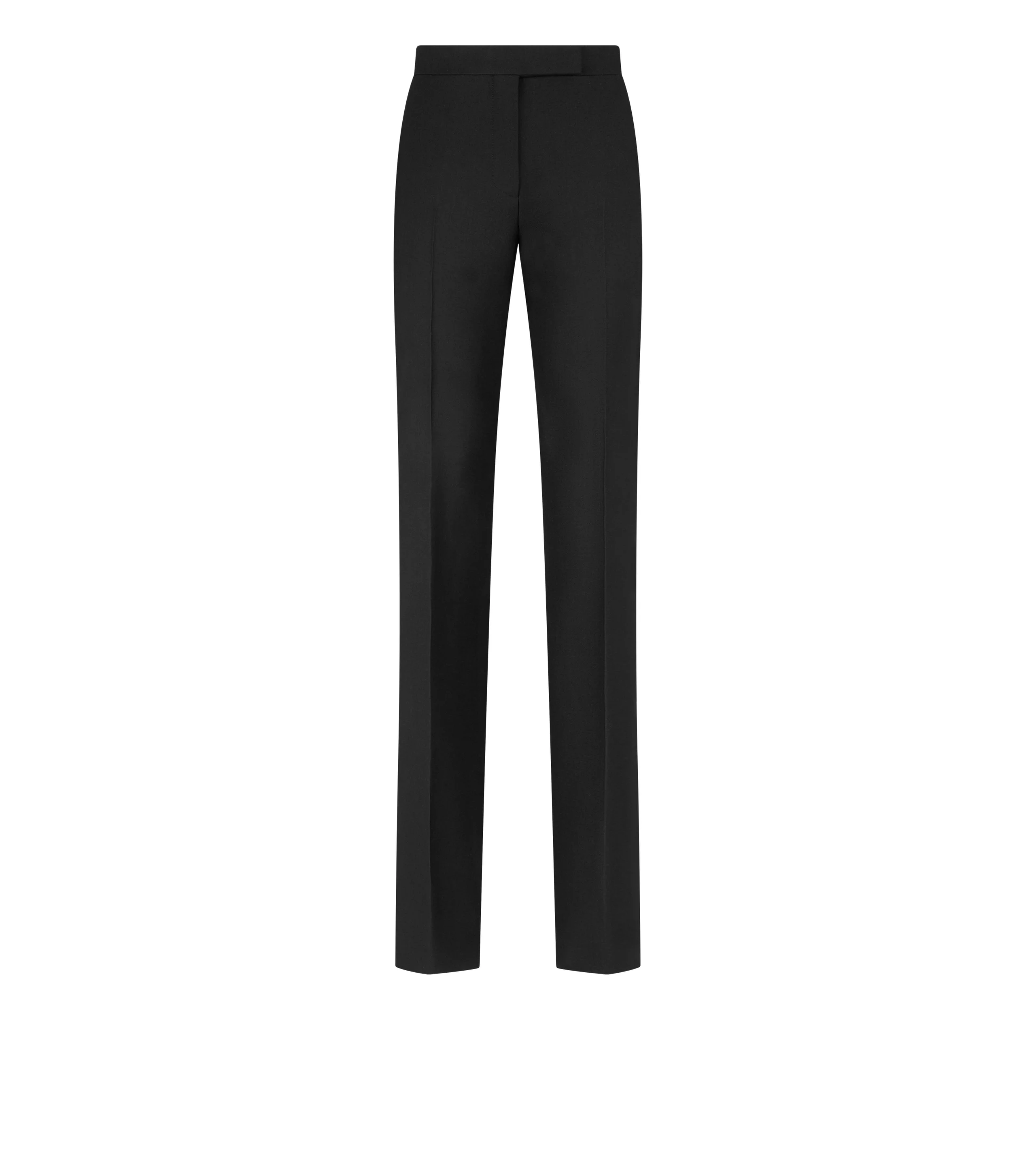 WOOL SILK BLEND TAILORED TUXEDO STRAIGHT PANTS - 1