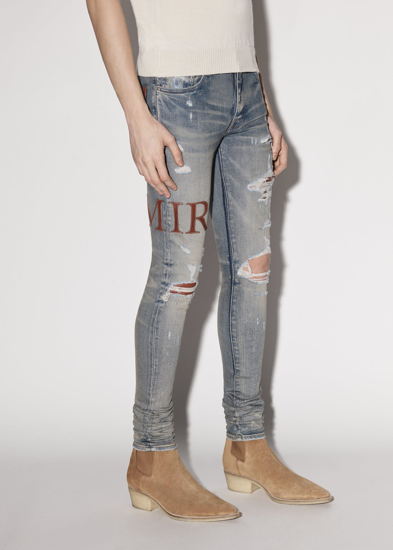 AMIRI LEATHER STITCH LOGO JEAN outlook