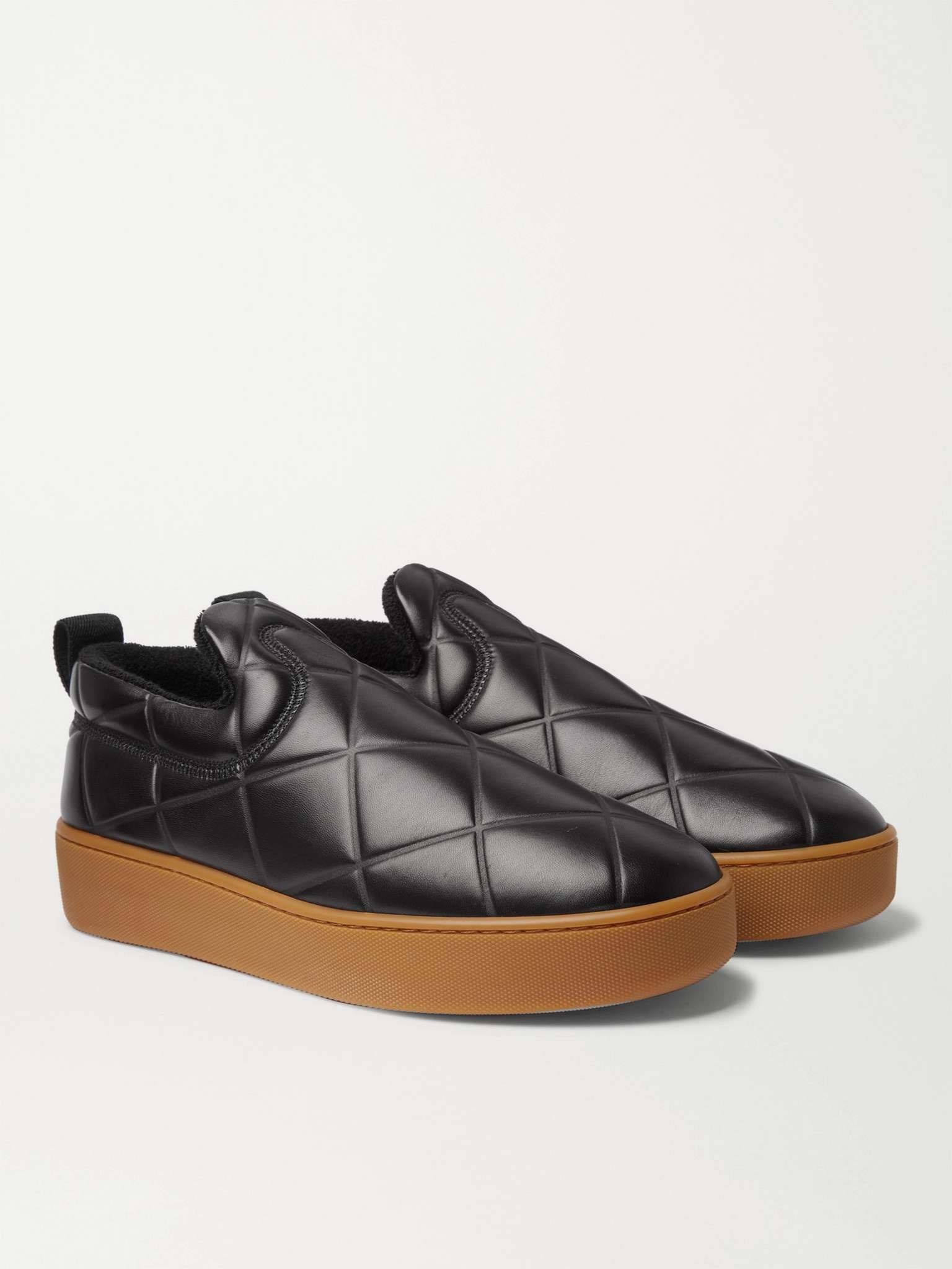 Debossed Leather Slip-On Sneakers - 4