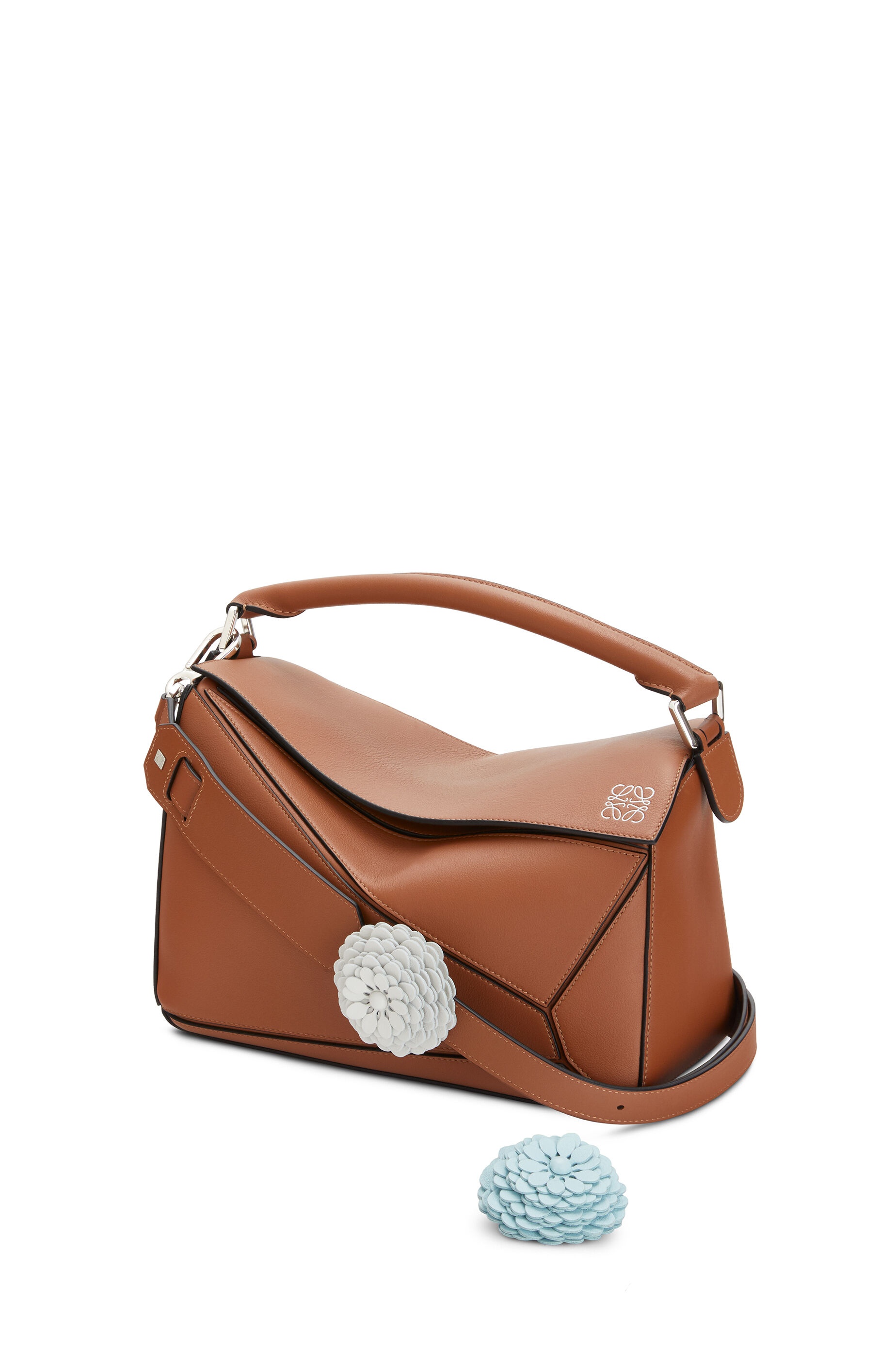 Stud Flower charm in calfskin - 2