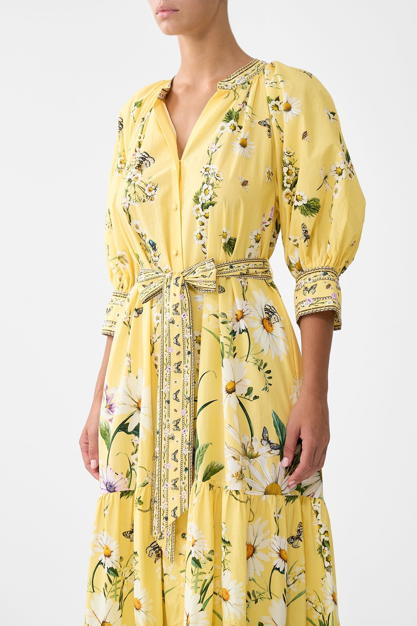 TIERED SHIRT DRESS WITH SHORT SLEEVE - 5