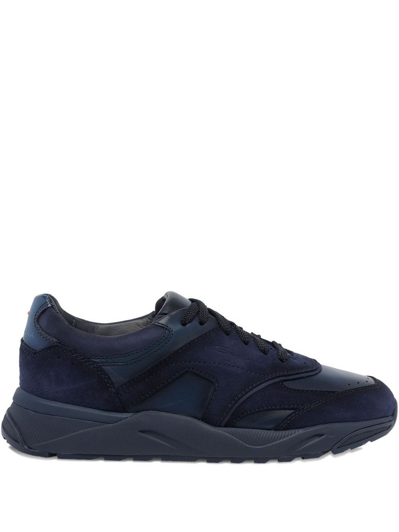 suede paneled sneakers 1