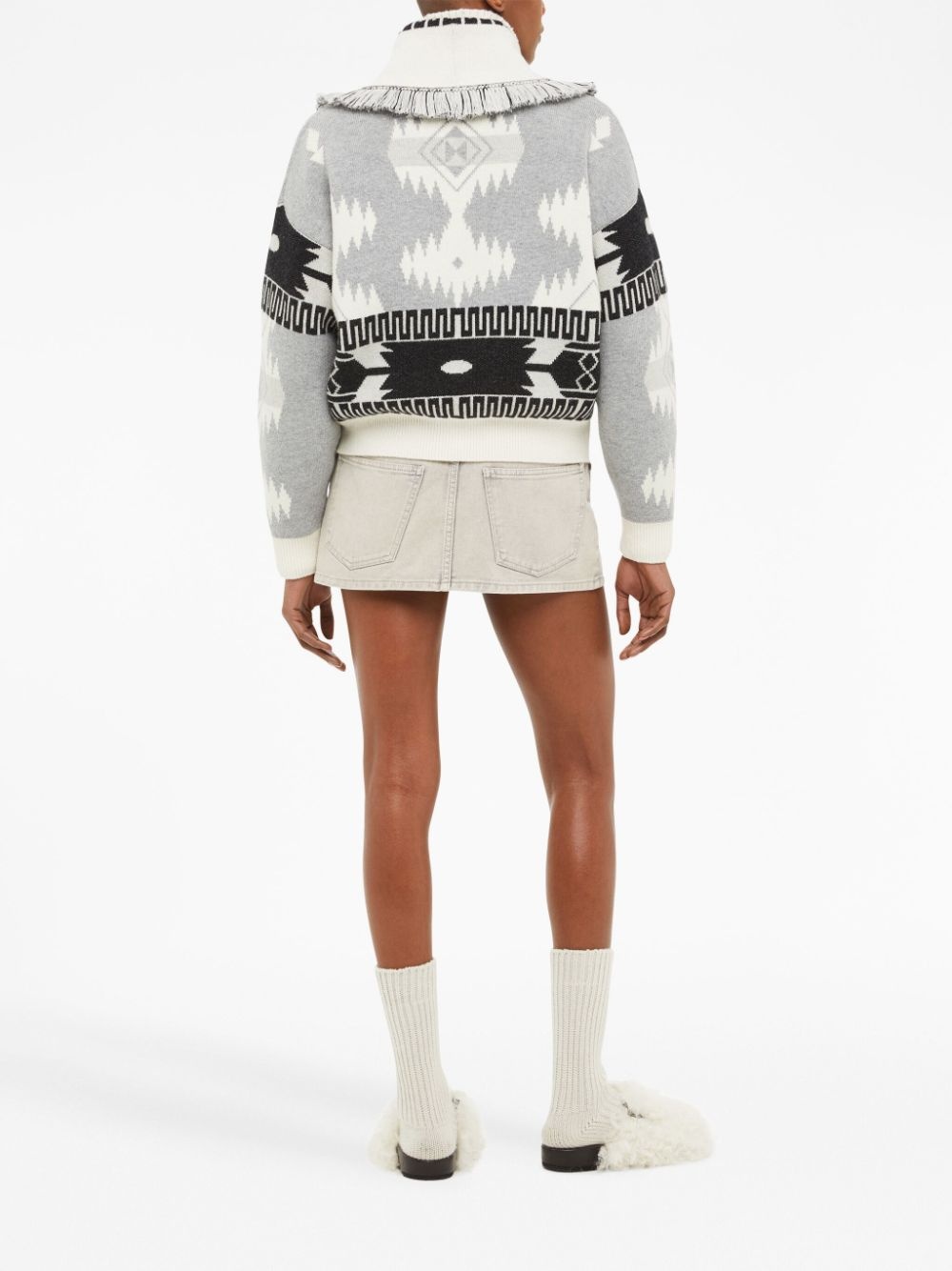 Icon jacquard cardigan bomber - 4