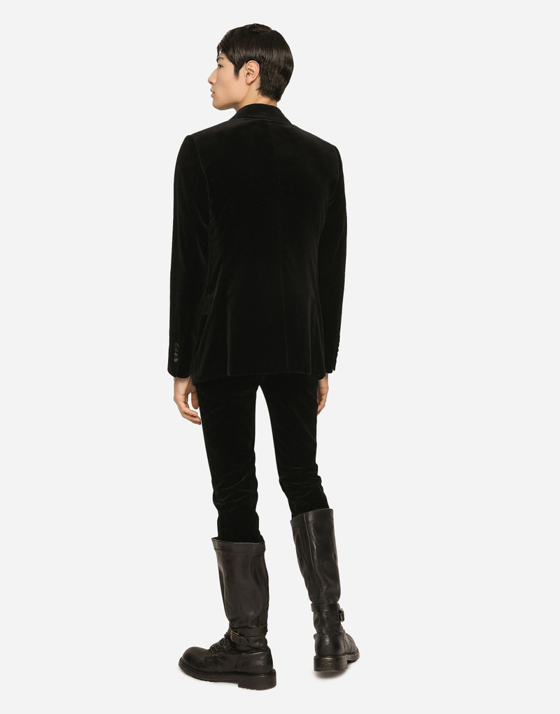 Single-breasted smooth velvet suit 3