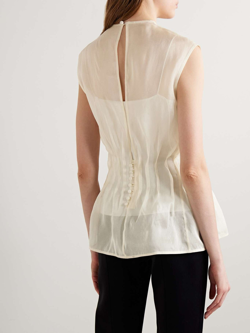 Westin pintucked silk-organza top 4