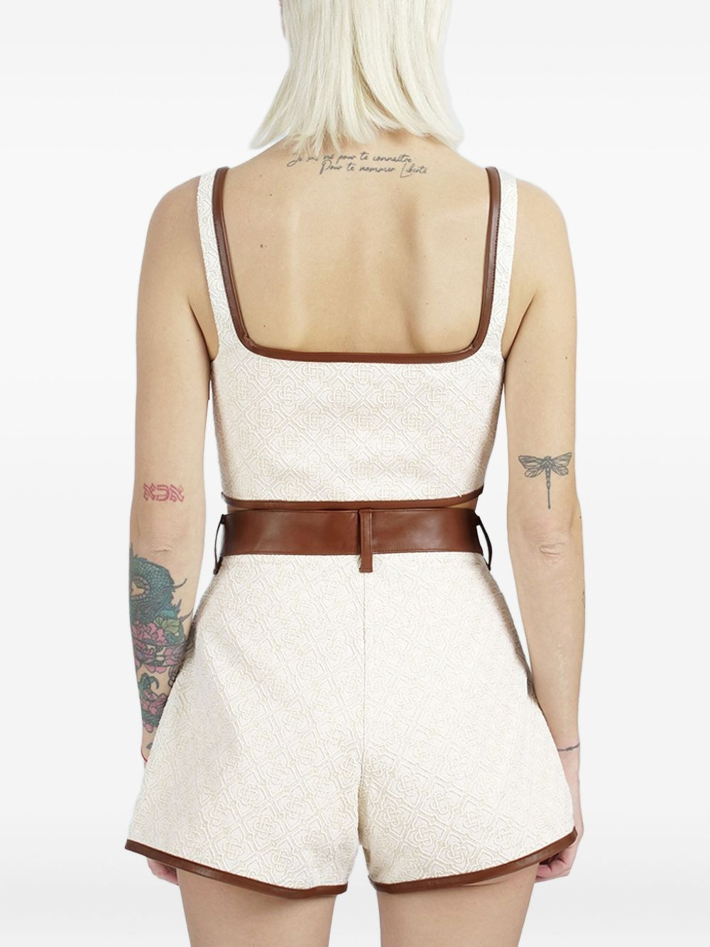geometric-pattern square-neck top - 3