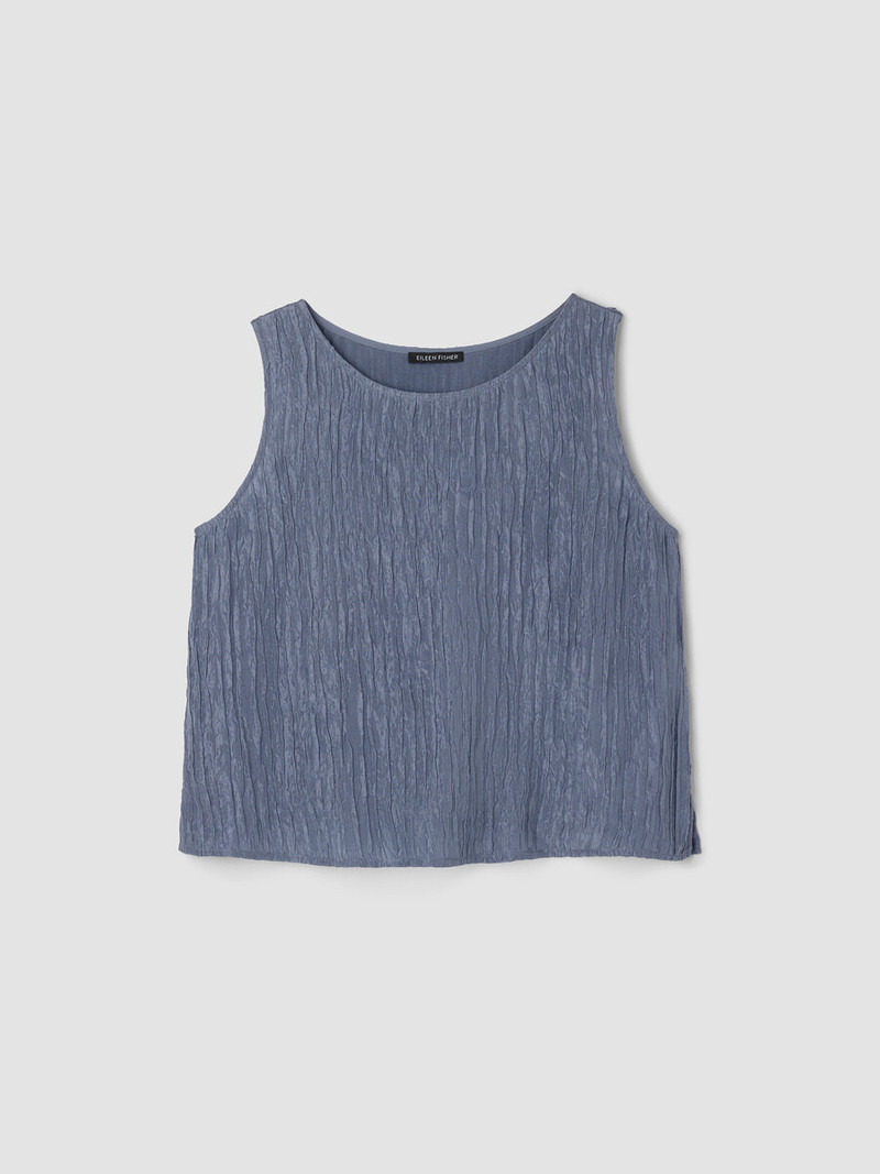Textured Silk Jacquard Ballet Neck Tank 1