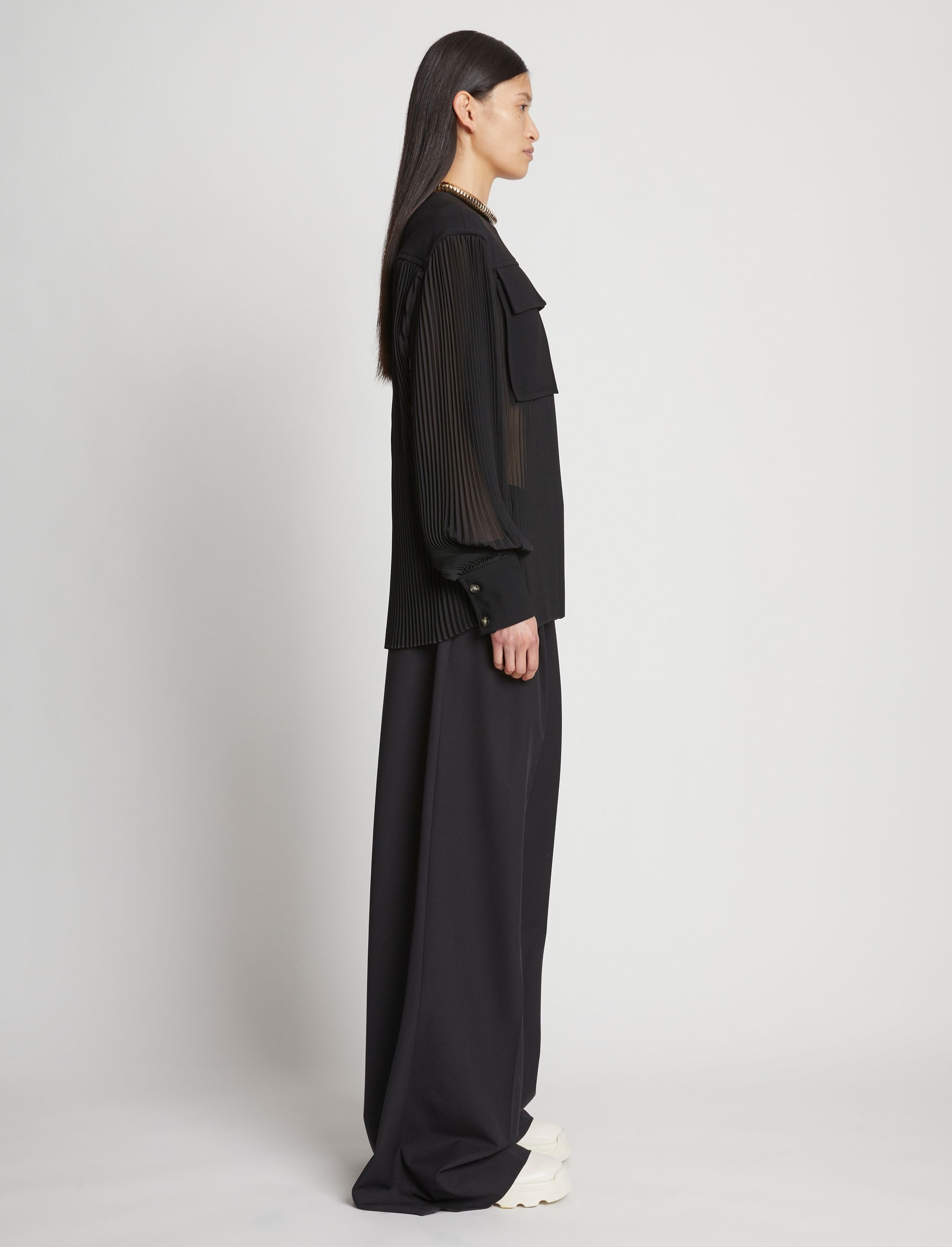 Sheer Pleated Flou Top - 4