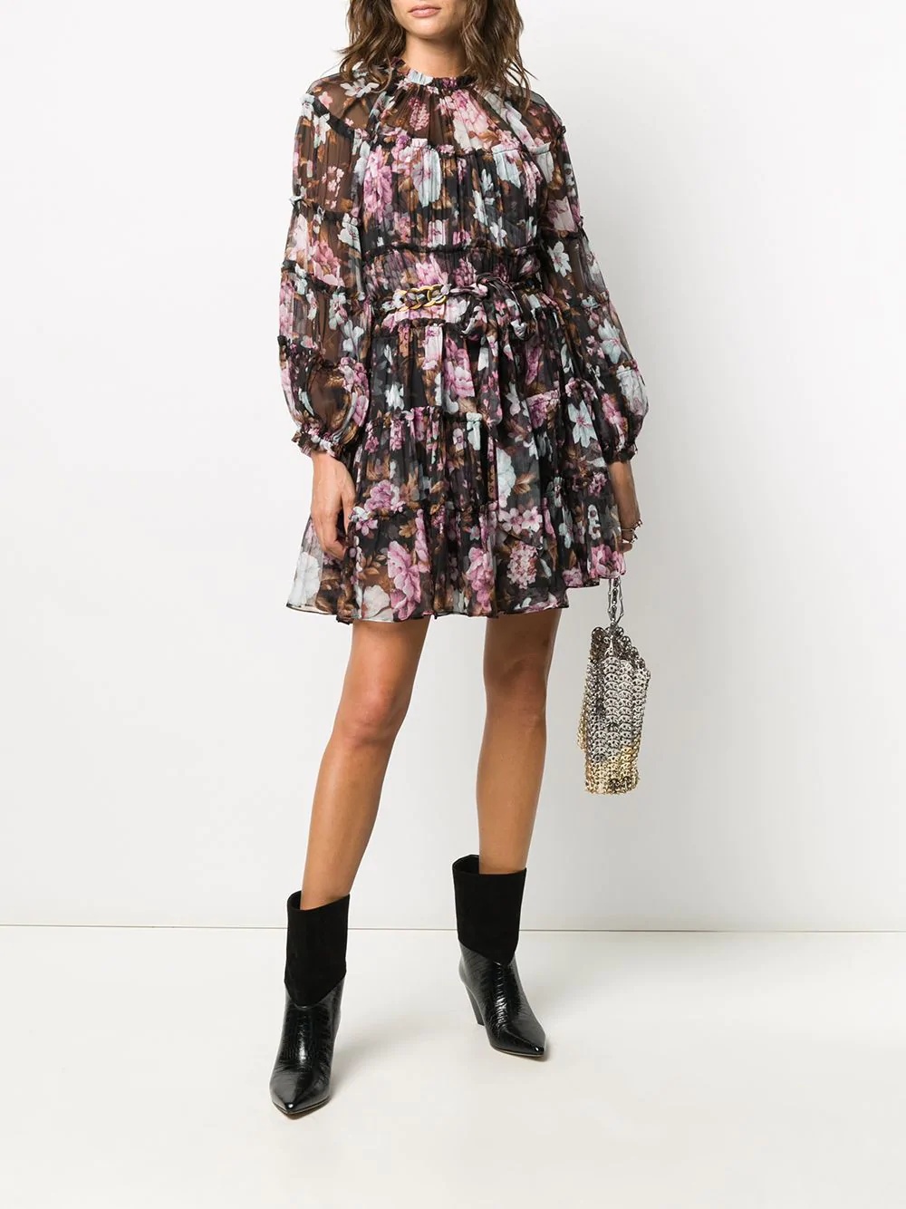 Charm floral-print mini dress - 2