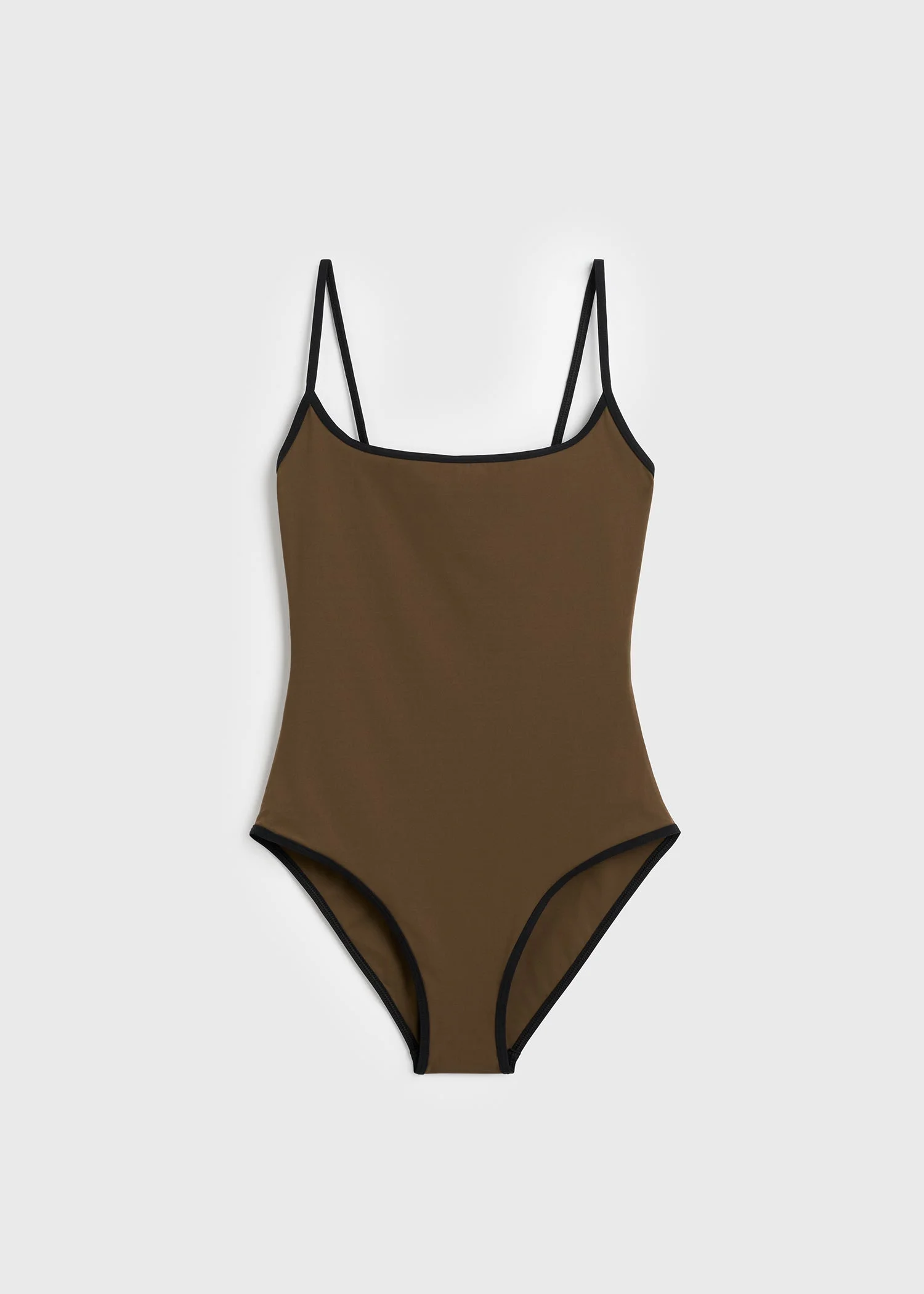 Stripe edge swimsuit walnut - 1