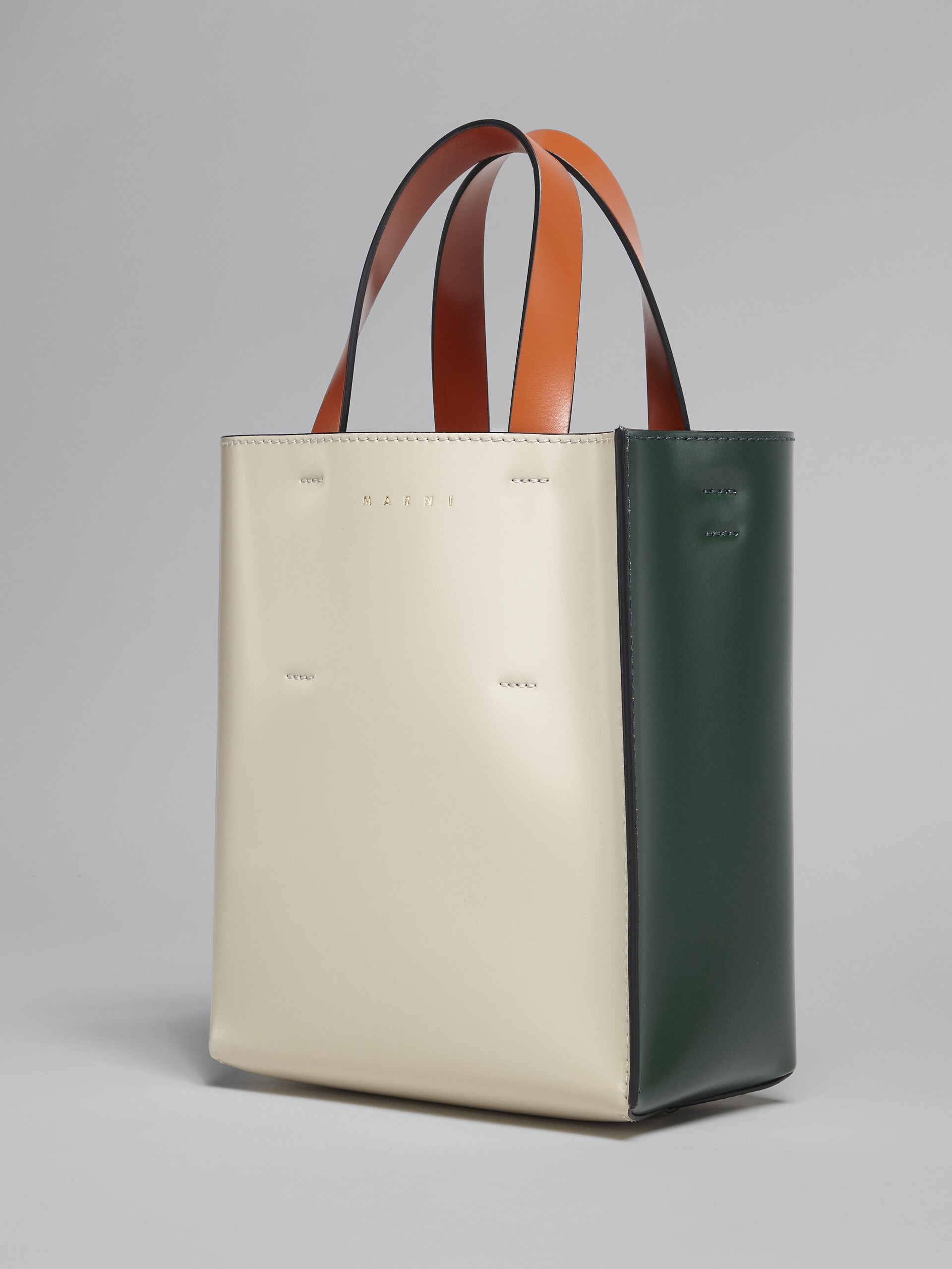 BI-COLOURED MUSEO BAG IN SHINY CALFSKIN WITH SHOULDER STRAP - 5