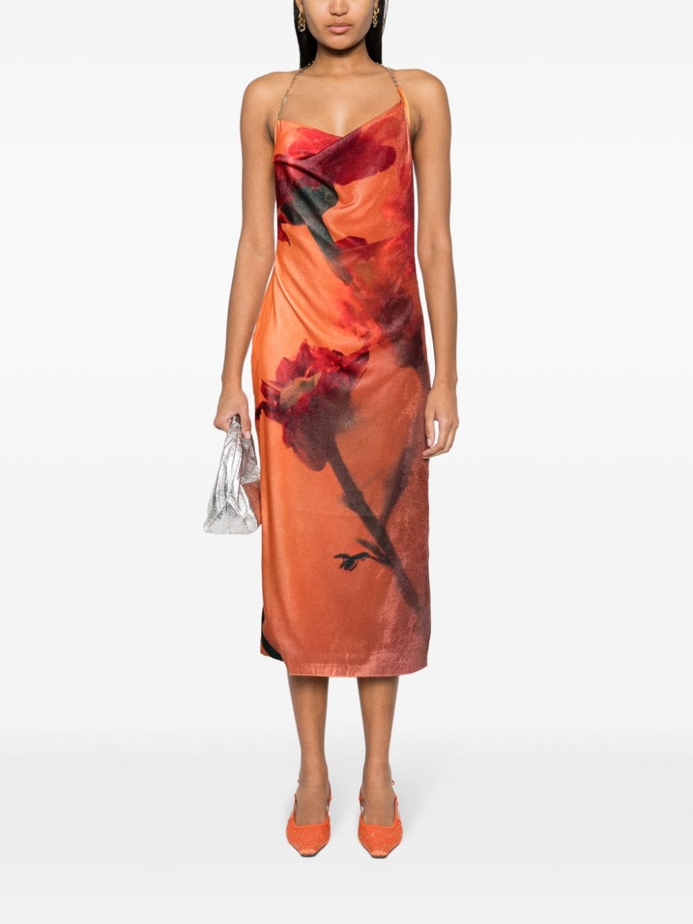 abstract-pattern print sleeveless dress - 2