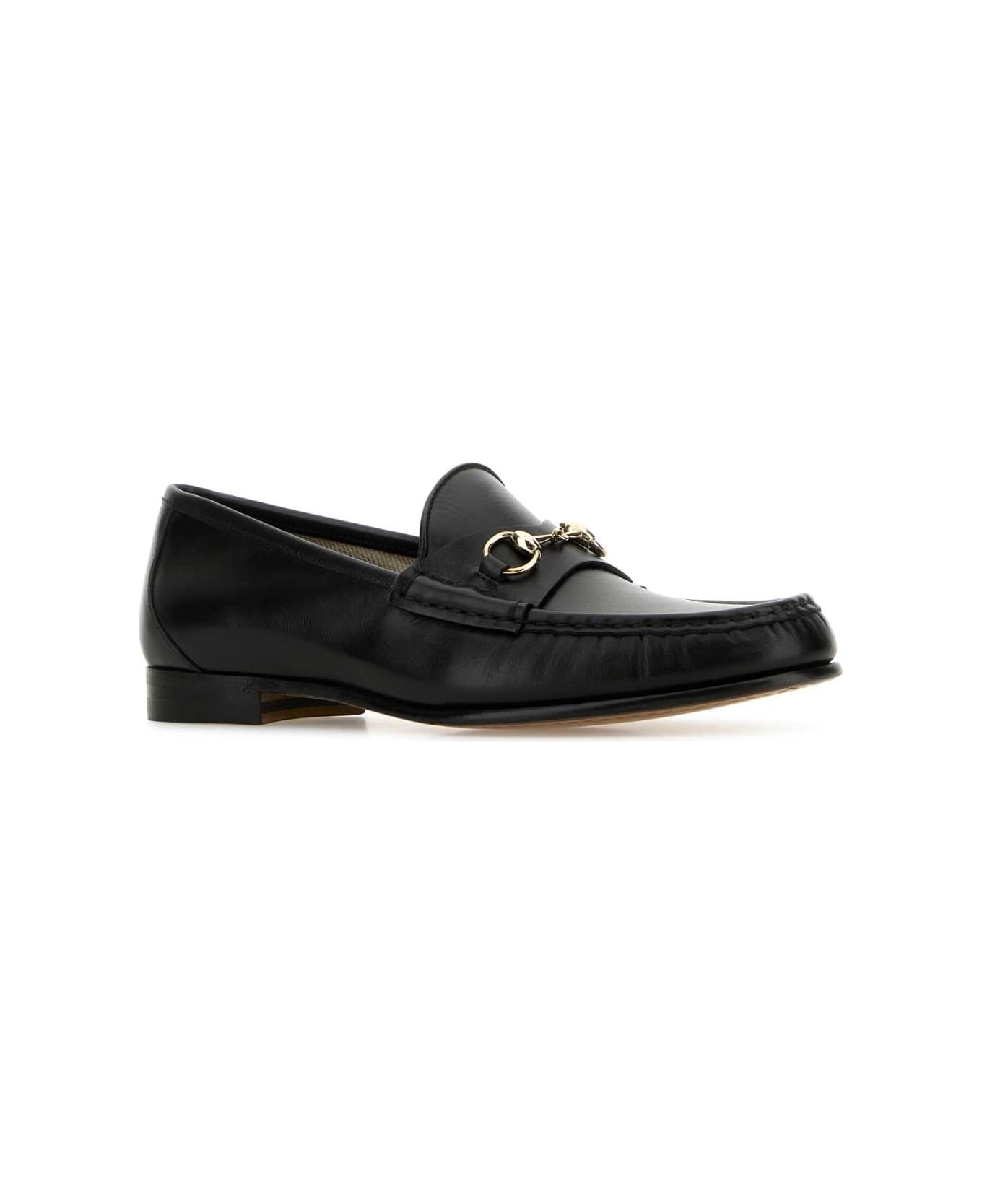 Black Leather Loafers - 2