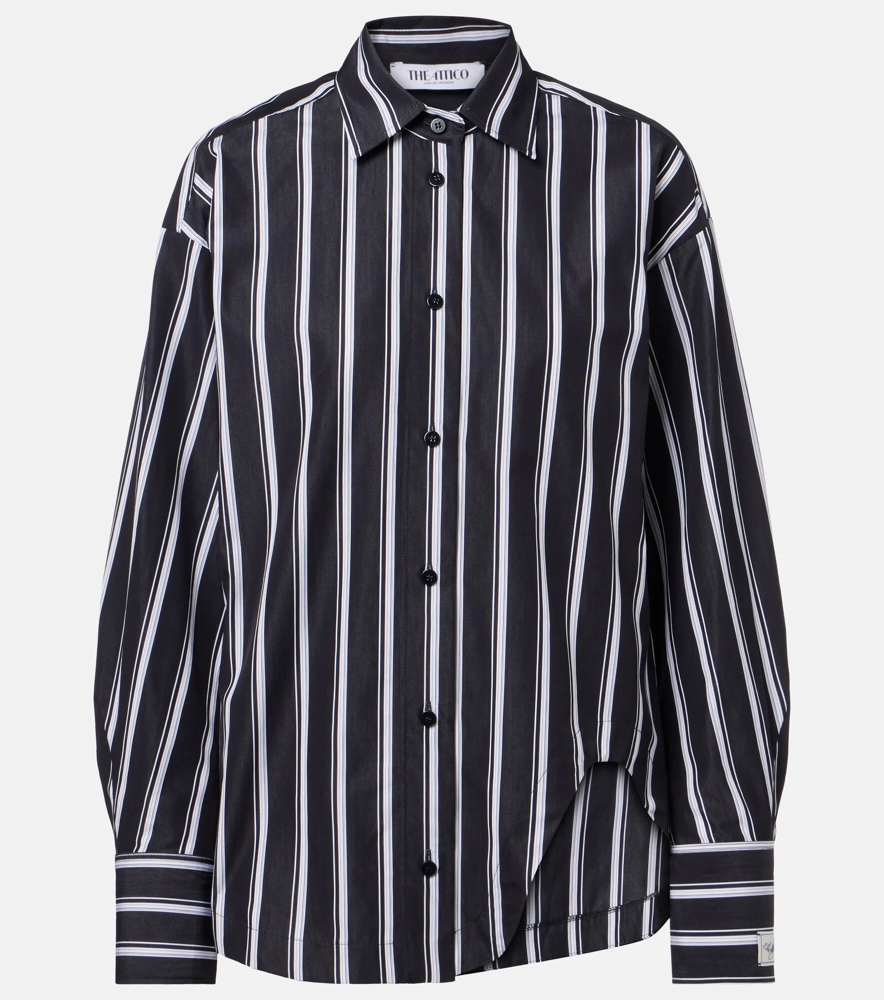 Striped cotton poplin shirt - 1
