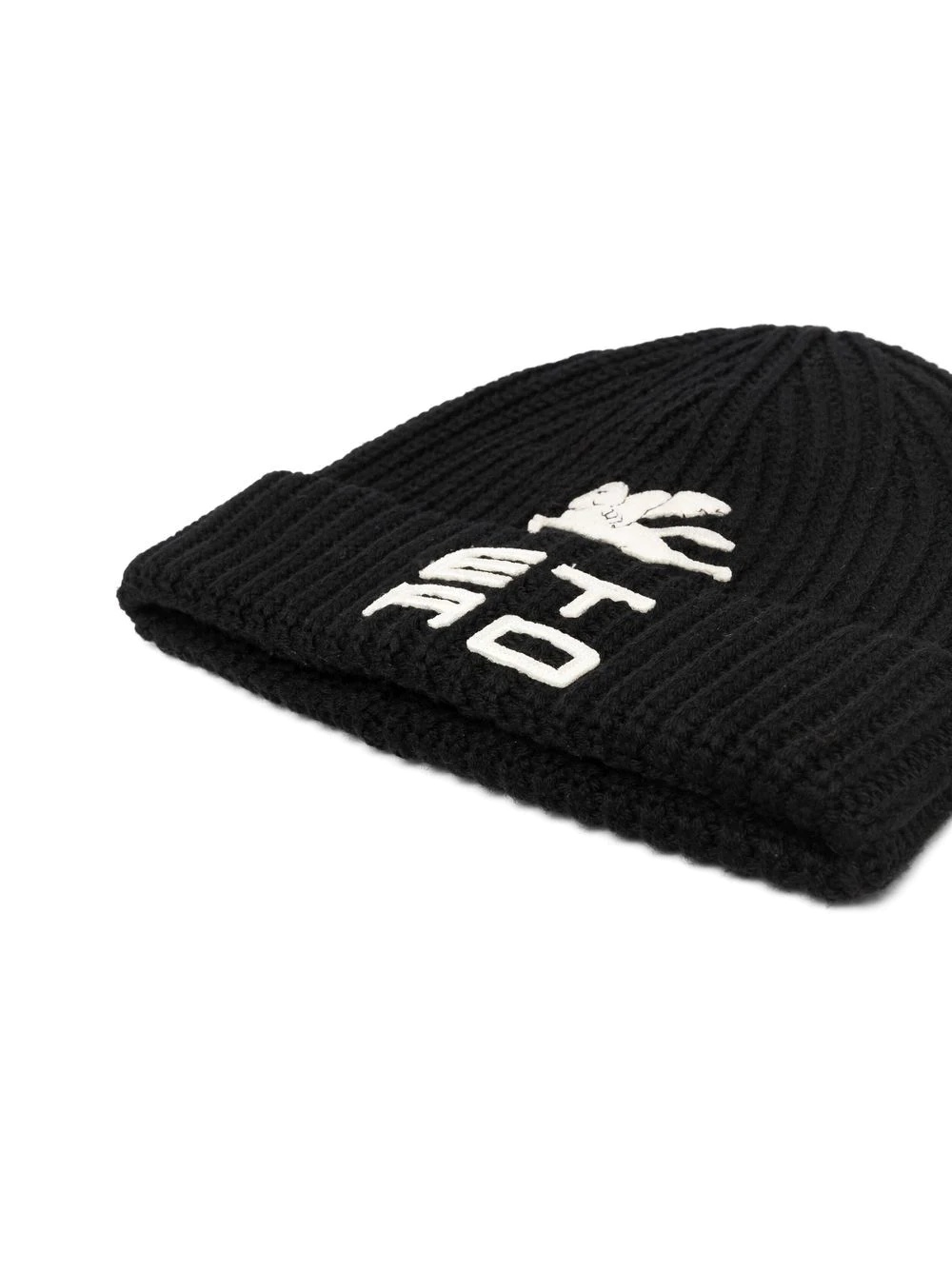 appliqué-logo ribbed-knit beanie - 2