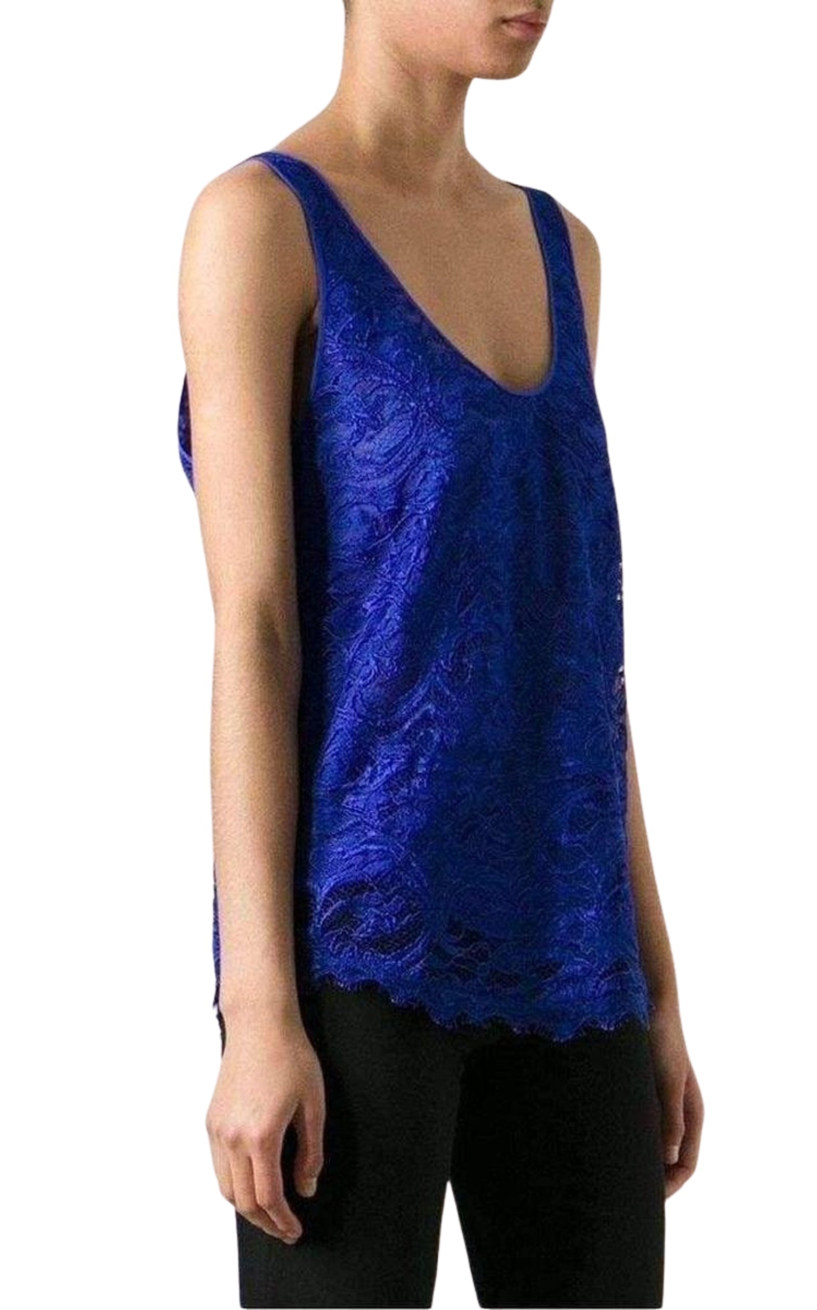 Blue Lace Tank Top - 2