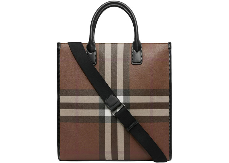 Burberry Burberry Exaggerated Check Slim Vertical Denny Tote Dark Birch Brown/Black outlook