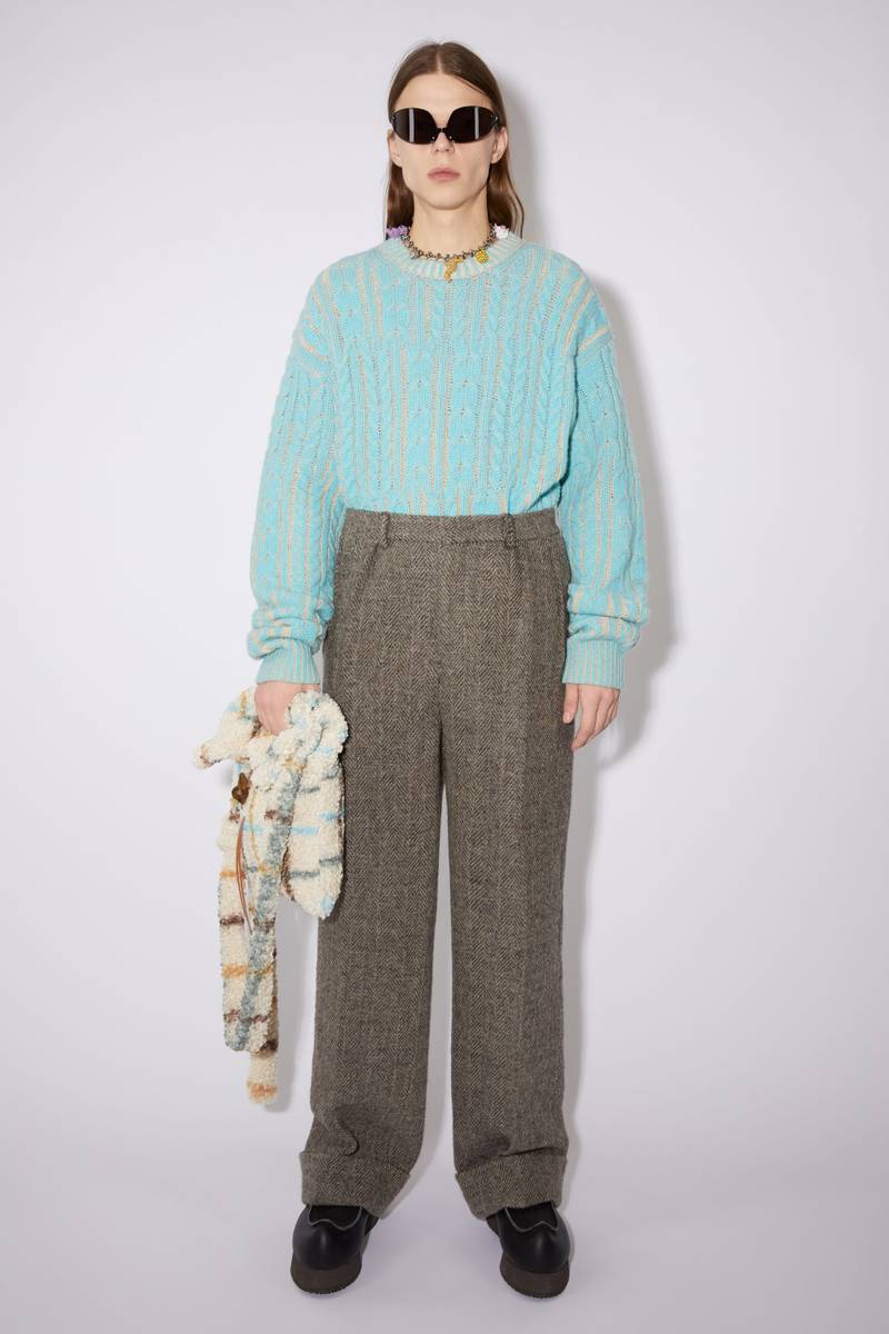 Acne Studios Tailored wool linen trousers - Grey Melange outlook