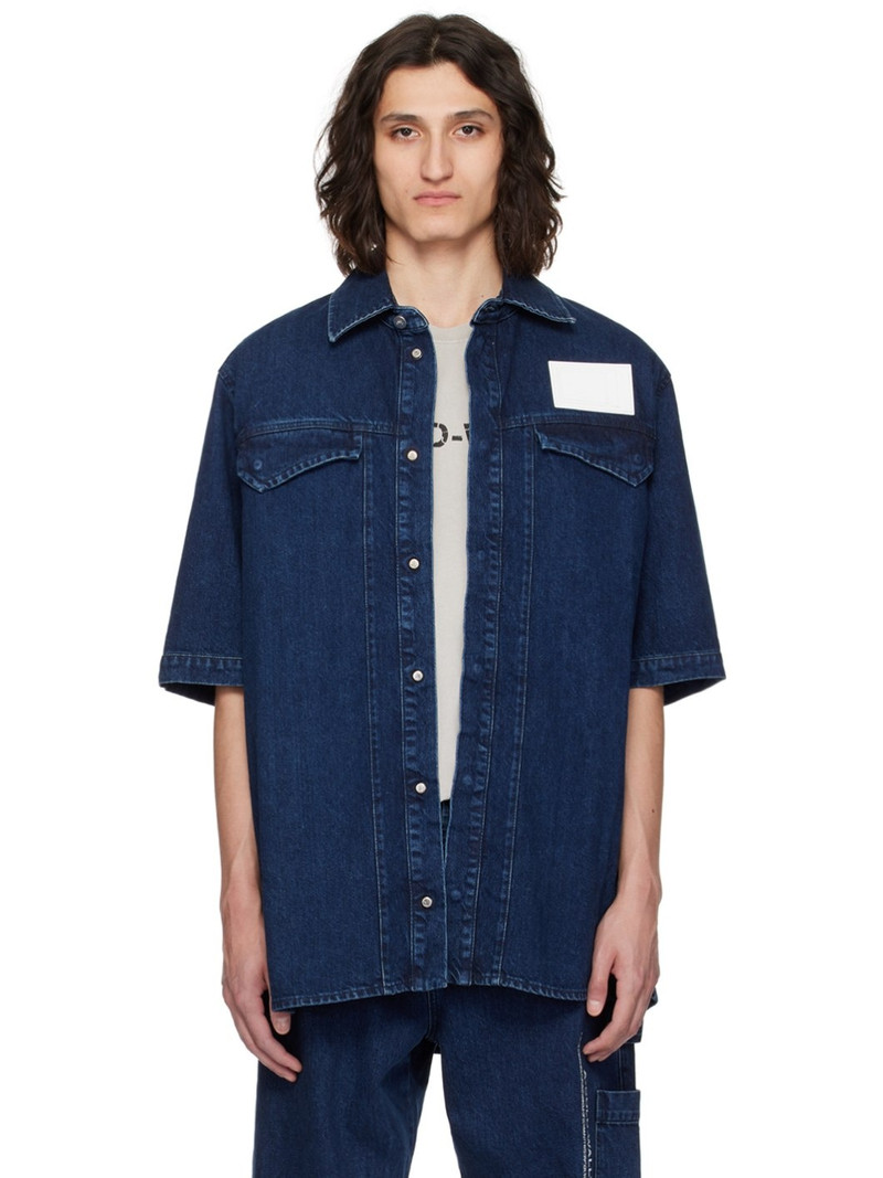 Indigo Printed Denim Shirt 1