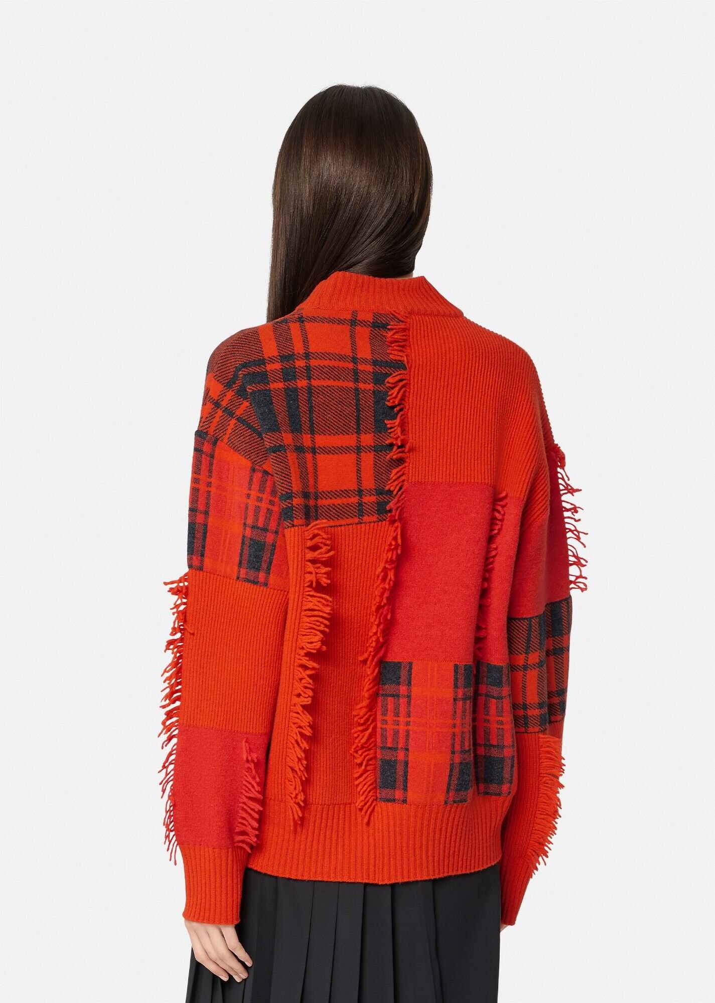 Tartan Patchwork Wool Sweater - 3