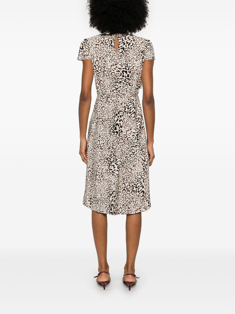 Alessandra Rich Leopard-print Pleated Midi Dress outlook