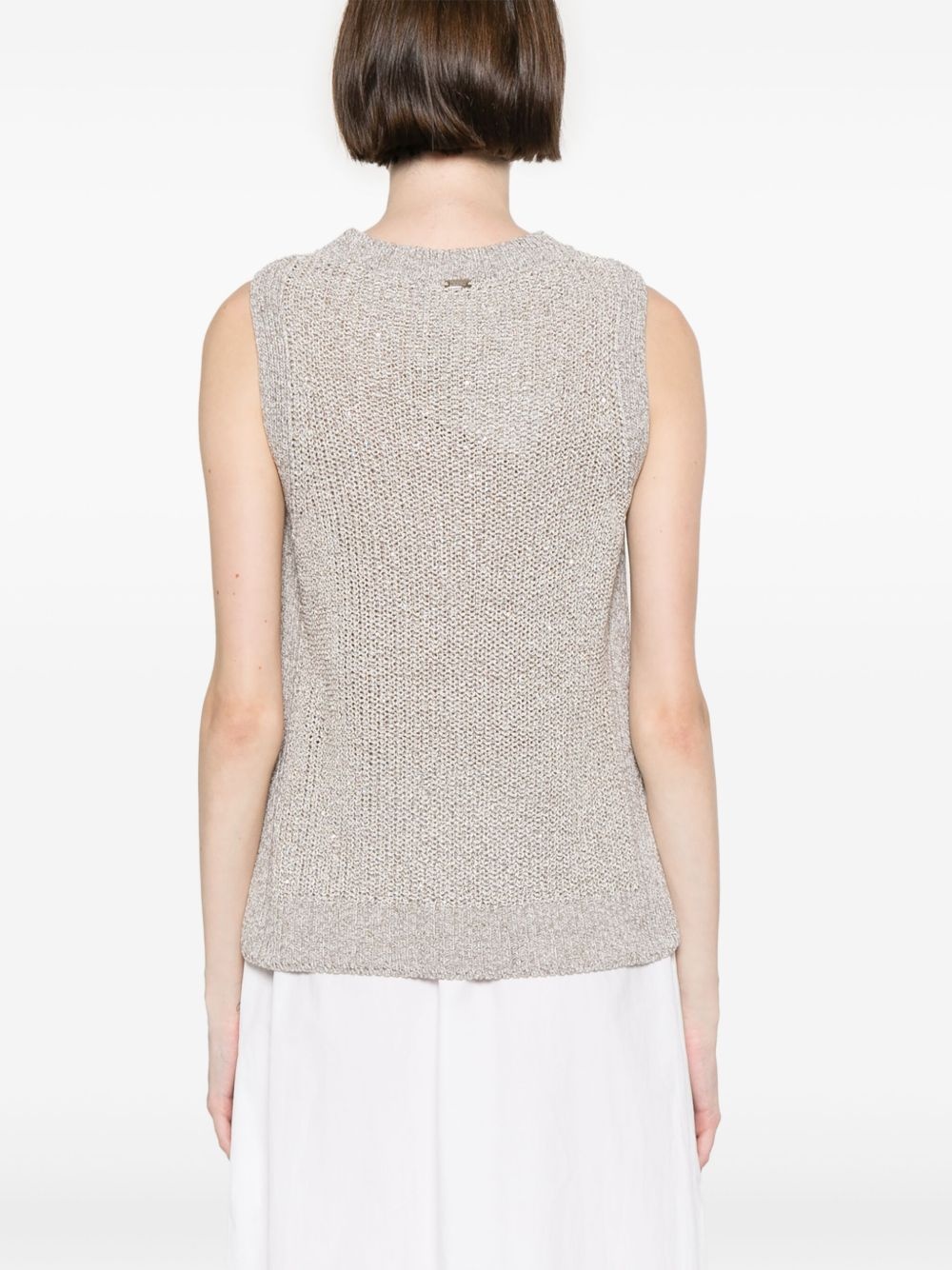 sequin-embellished knitted top - 4