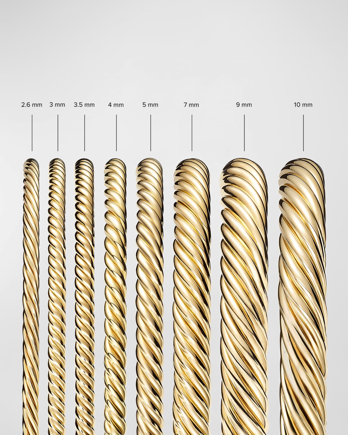 3mm Cablespira Bracelet in 18K Gold - 7