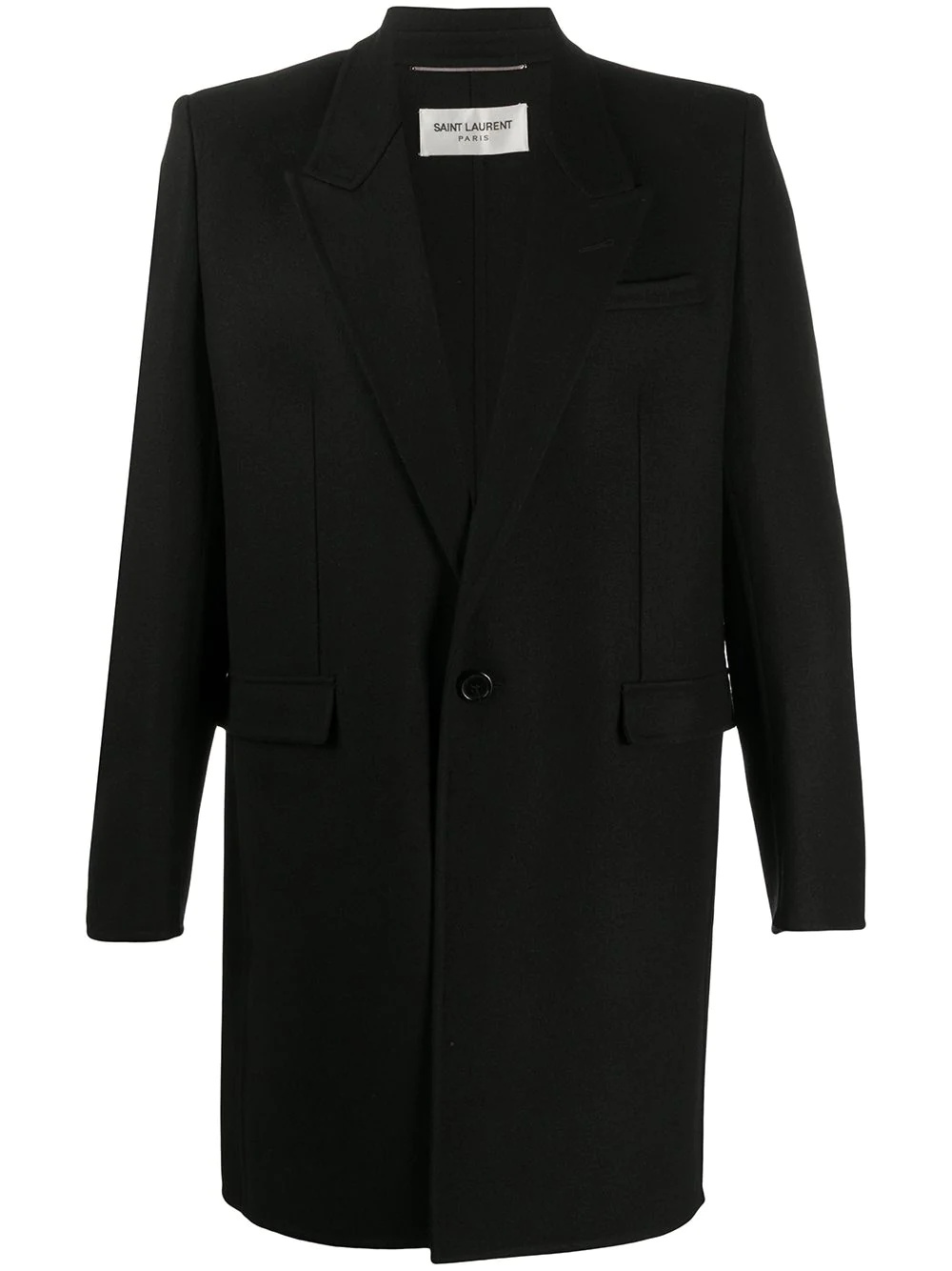 longline single-breasted coat - 1