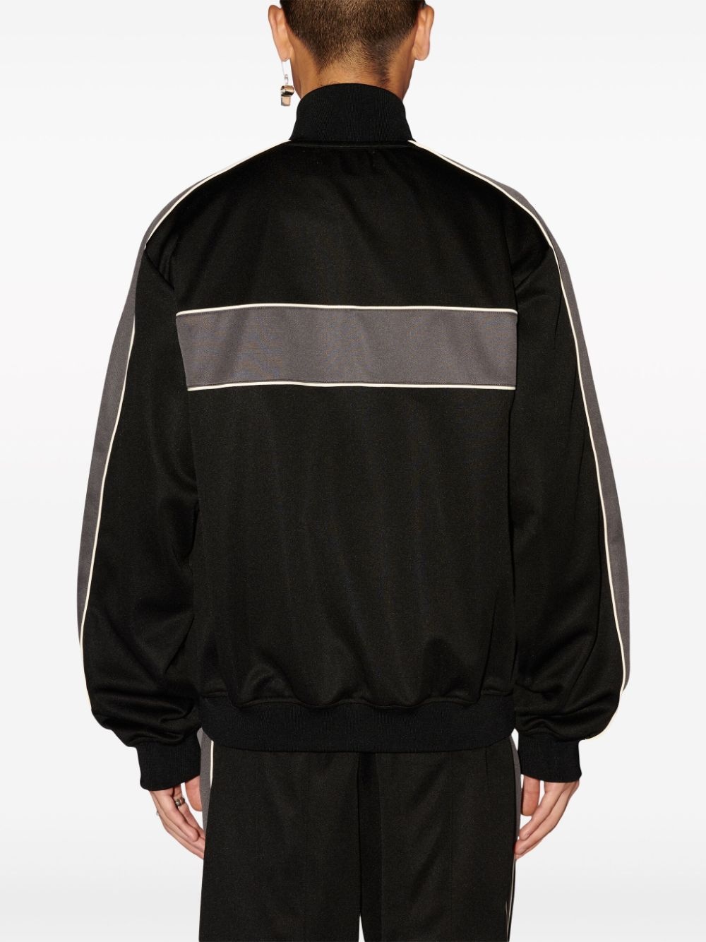 high-neck striped track jacket - 5