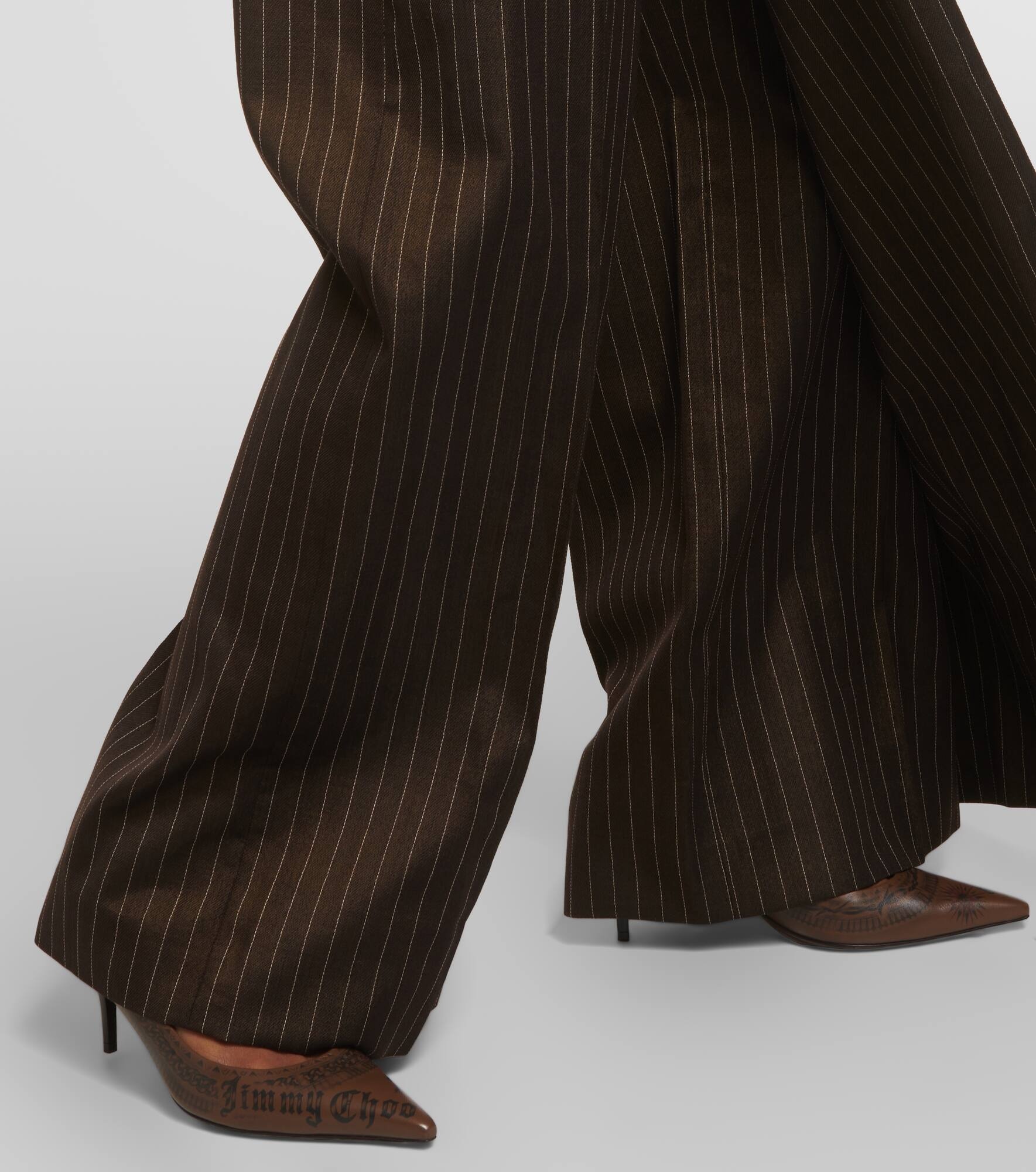 Tattoo pinstripe wool-blend maxi skirt - 5