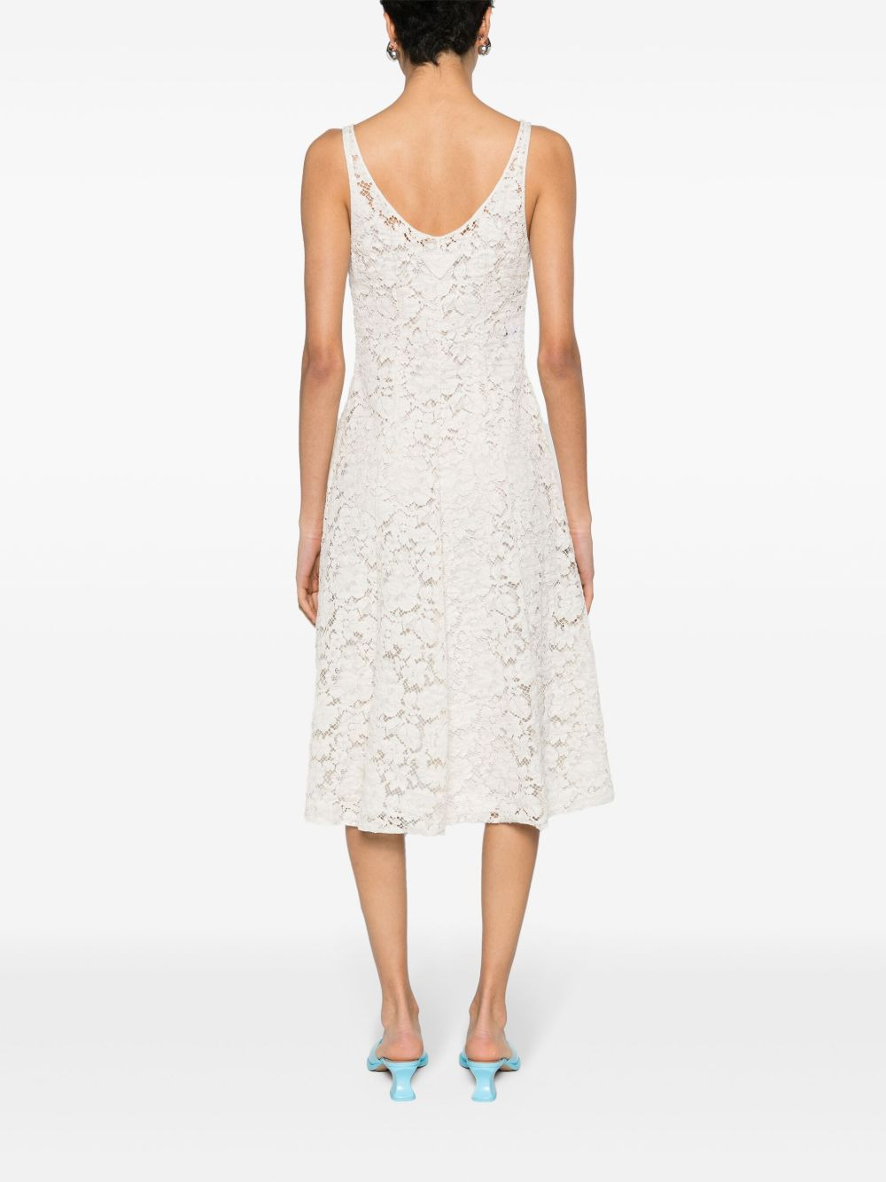 floral-lace A-line dress - 4