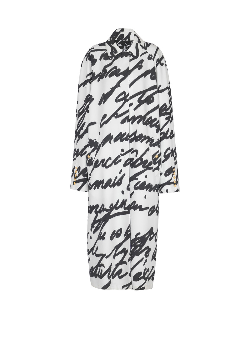 Long reversible coat with "Love Letter" print 1