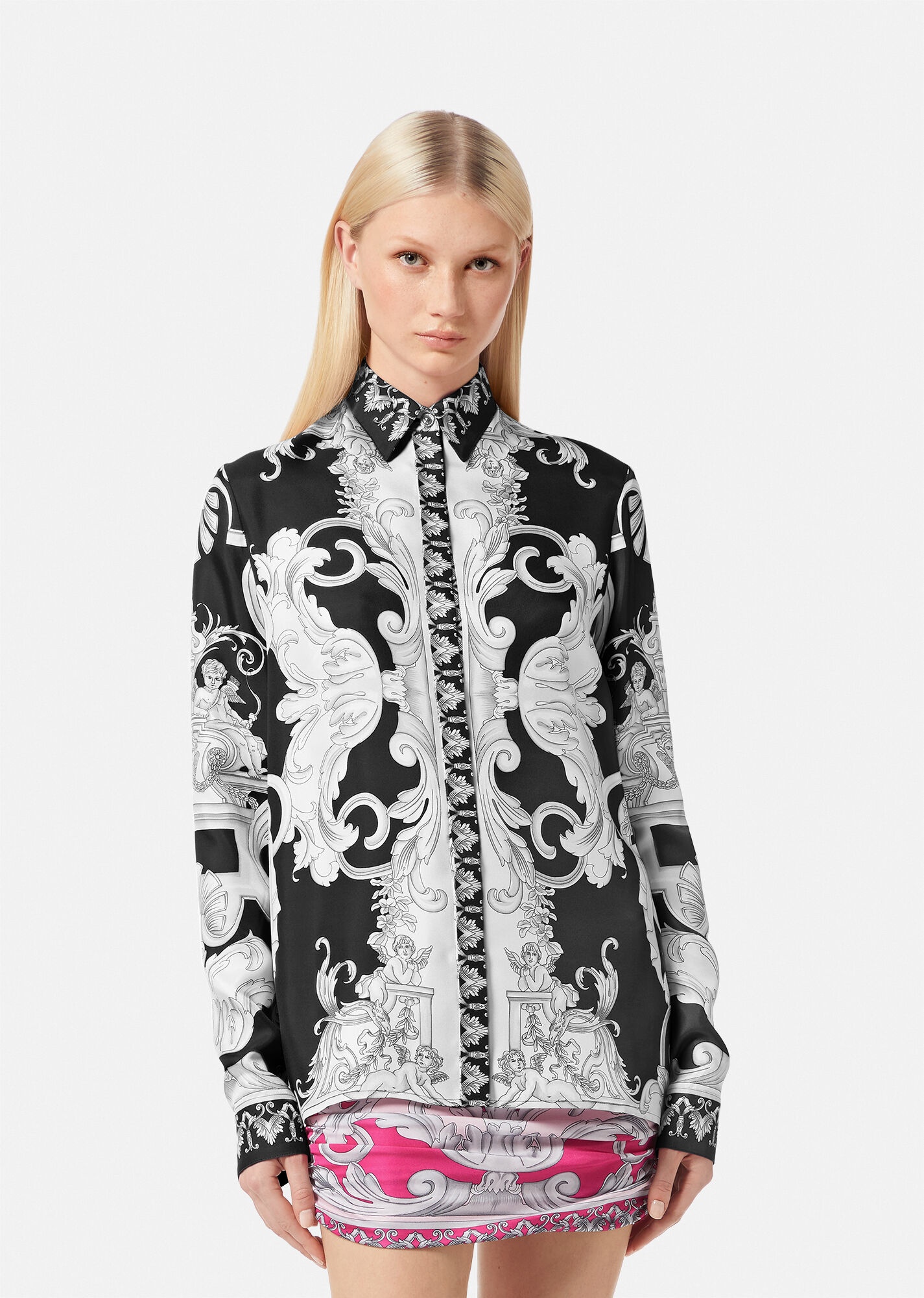 Silver Baroque Silk Shirt - 3
