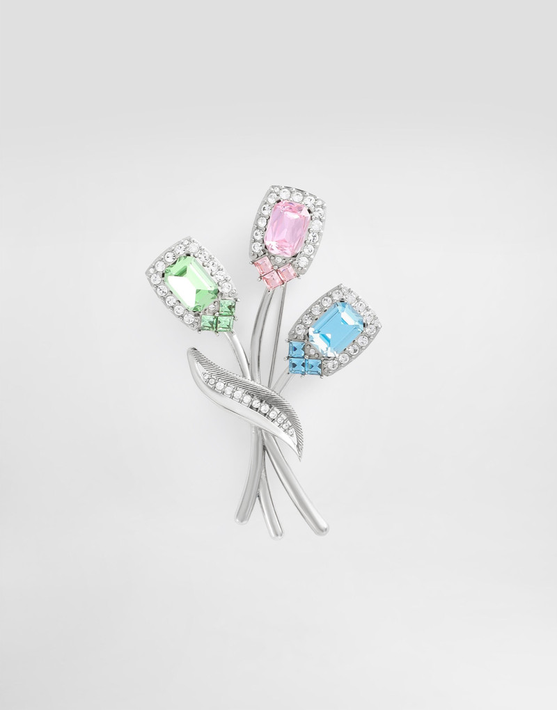 Sartoria floral brooch with rhinestones 1