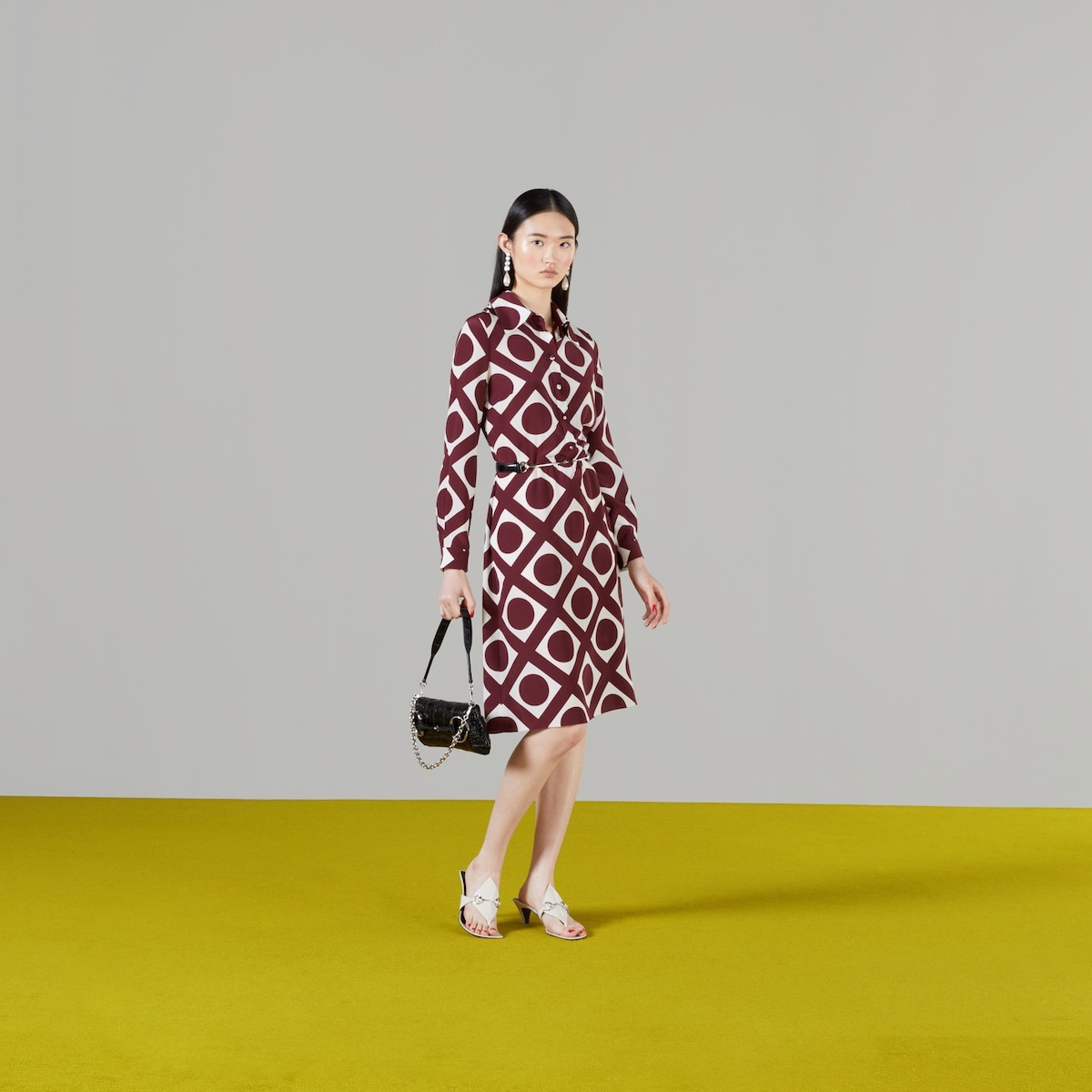 Optical print silk dress - 2