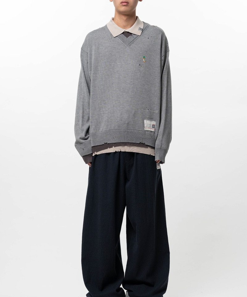 Maison MIHARAYASUHIRO Triple Layered Knit Polo Sweater outlook